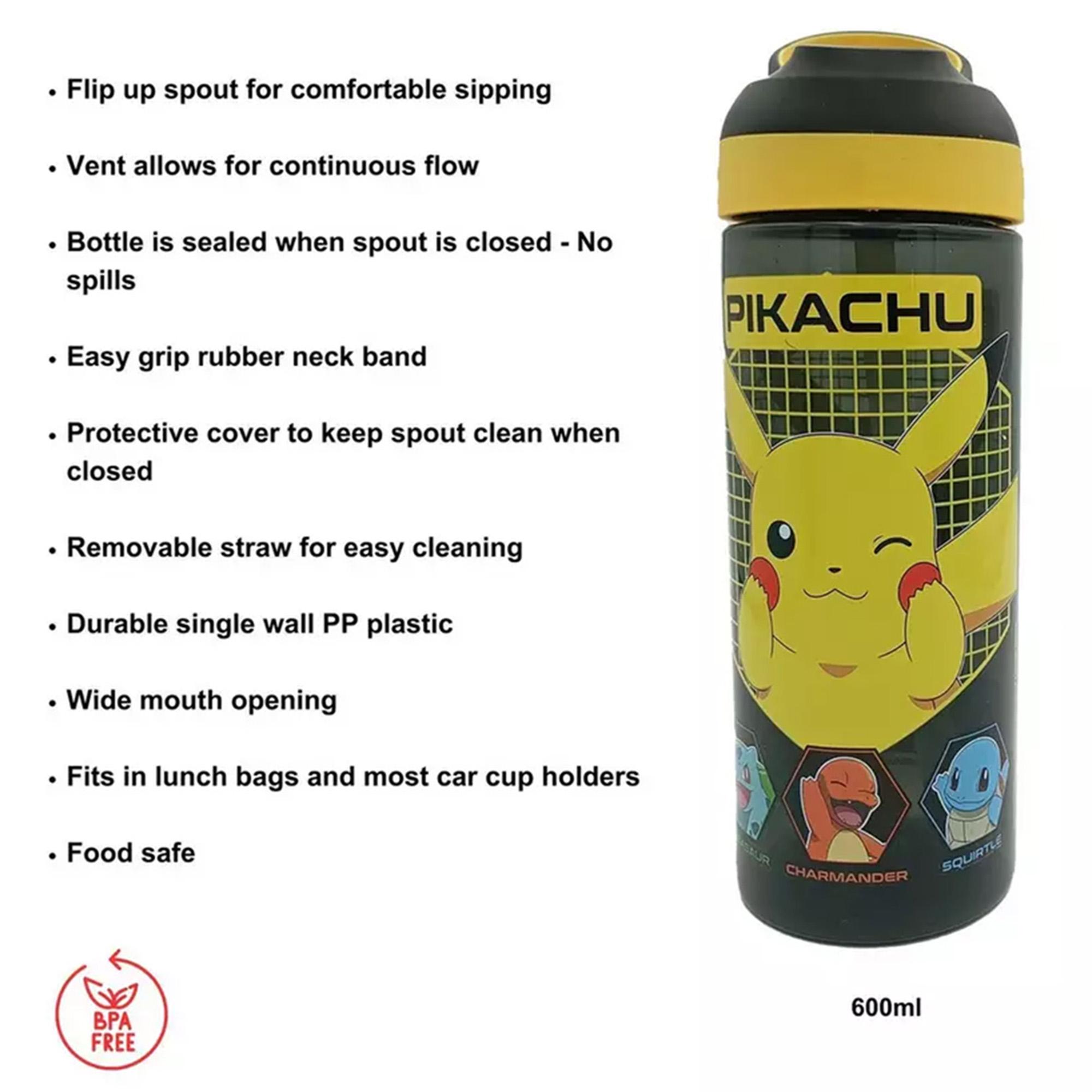 Hox Pokémon Pikachu Black Sipper Water Bottle - 600ml thumbnail 4