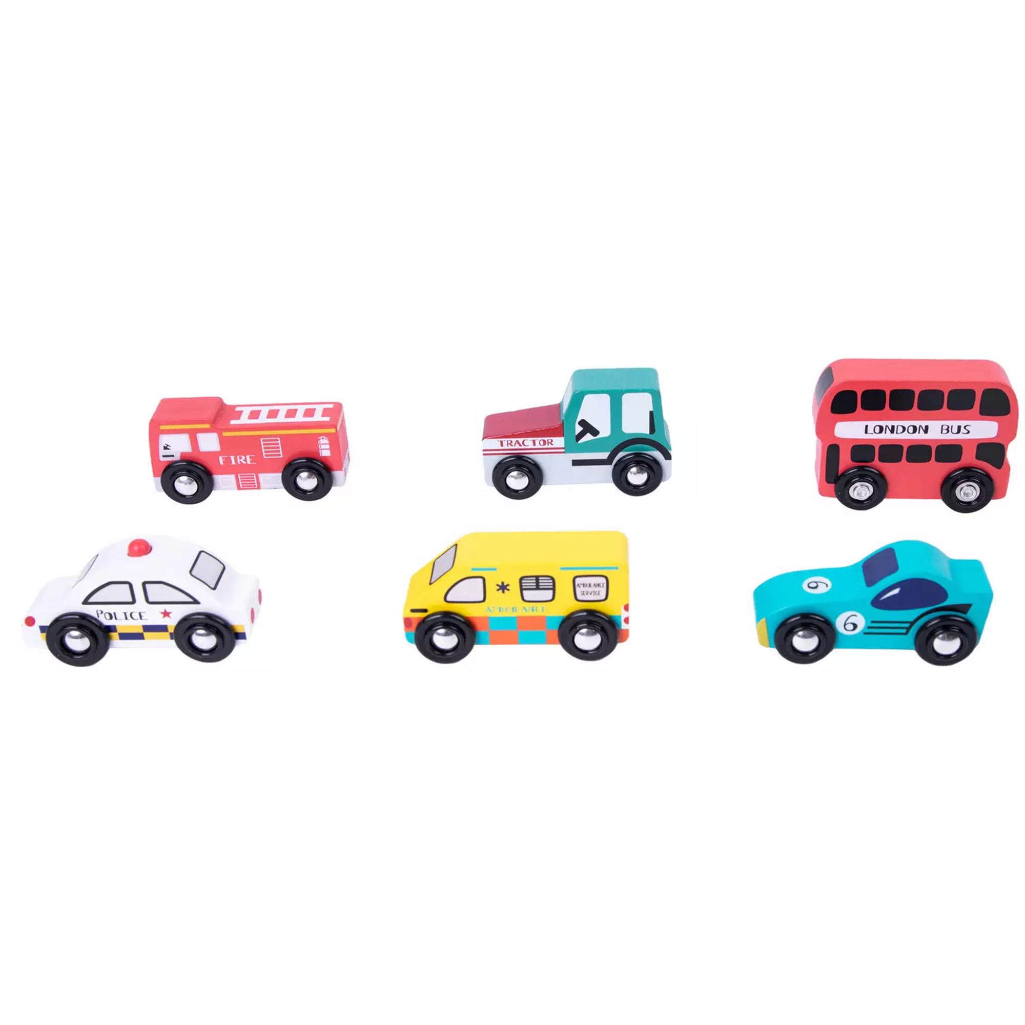 Chad Valley Pack of 6 Wooden Vehicles thumbnail 3