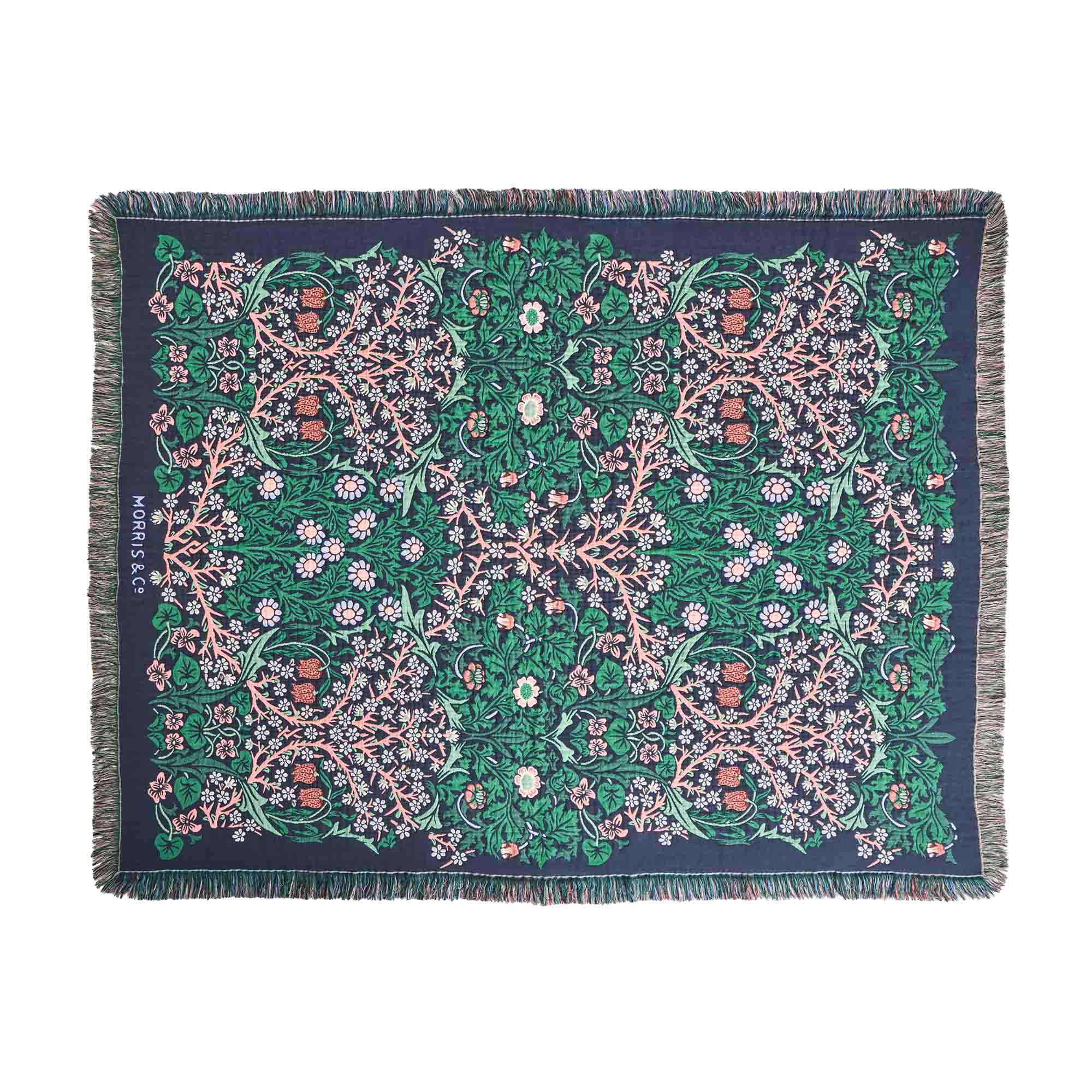 Habitat x Morris & Co. Blackthorn Throw - Green - 125x150cm thumbnail 2