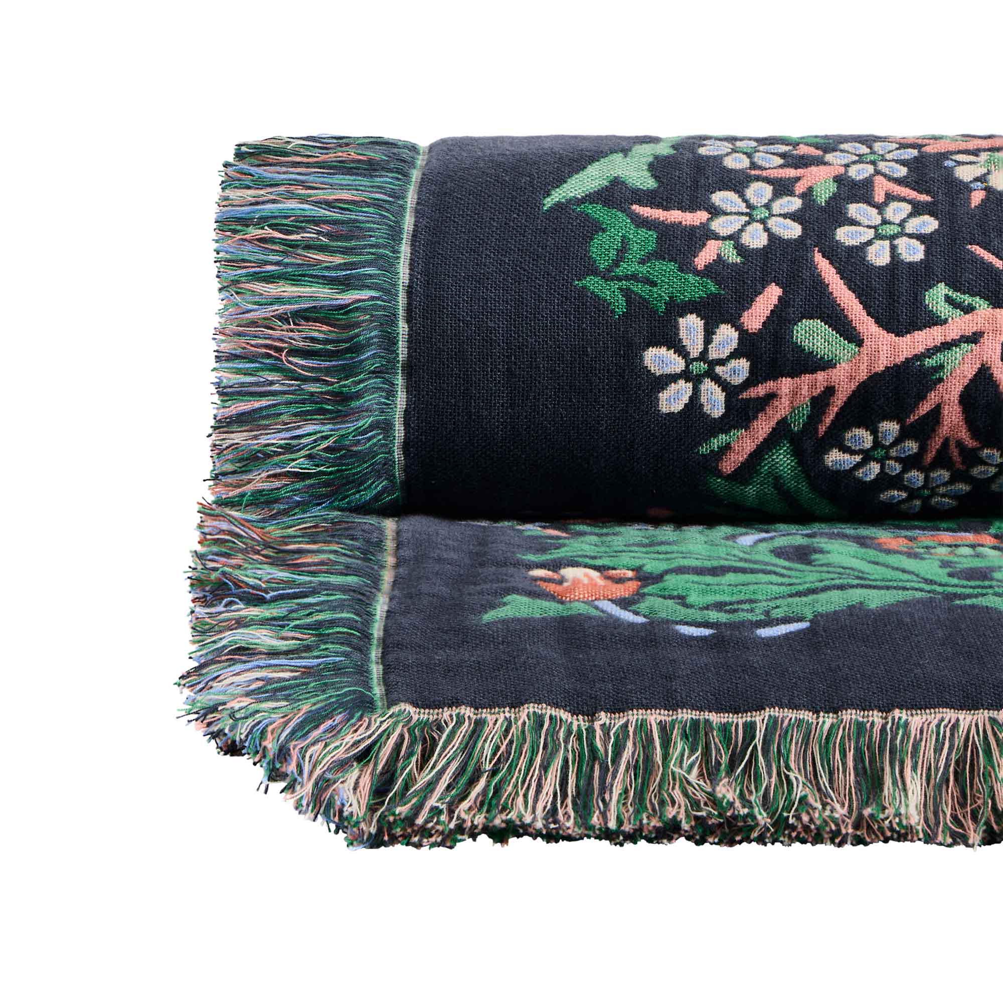 Habitat x Morris & Co. Blackthorn Throw - Green - 125x150cm thumbnail 3