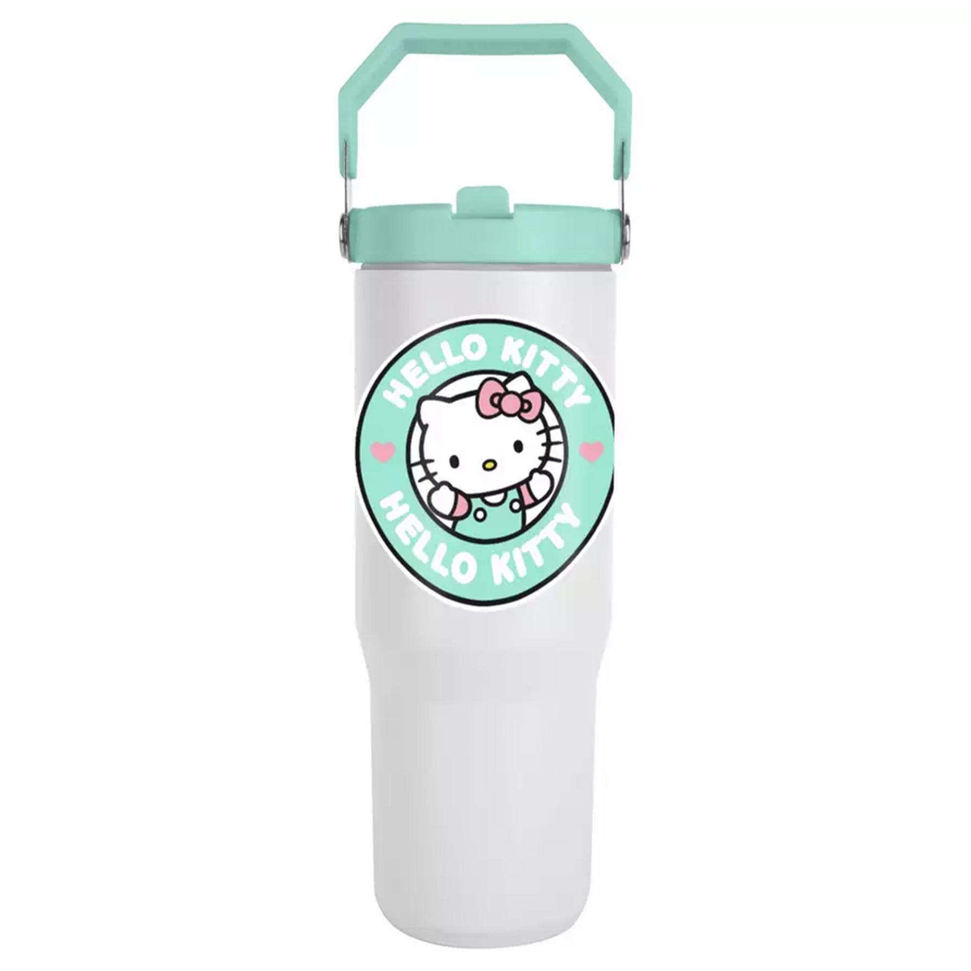 Hello Kitty Green & White Stainless Steel Soda Cup - 850ml