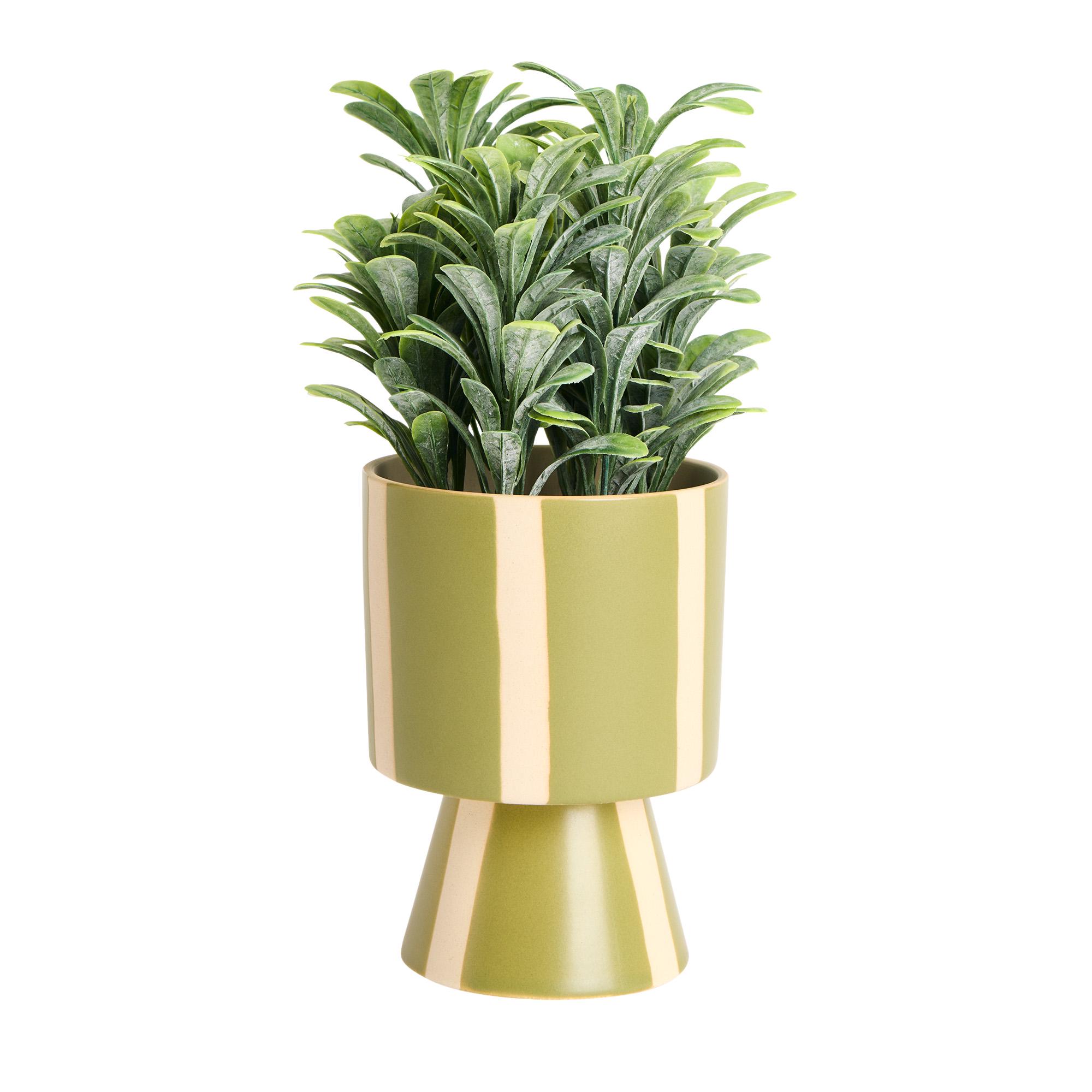 Sainsbury's Home Artificial Plant in Green Stripe Pot