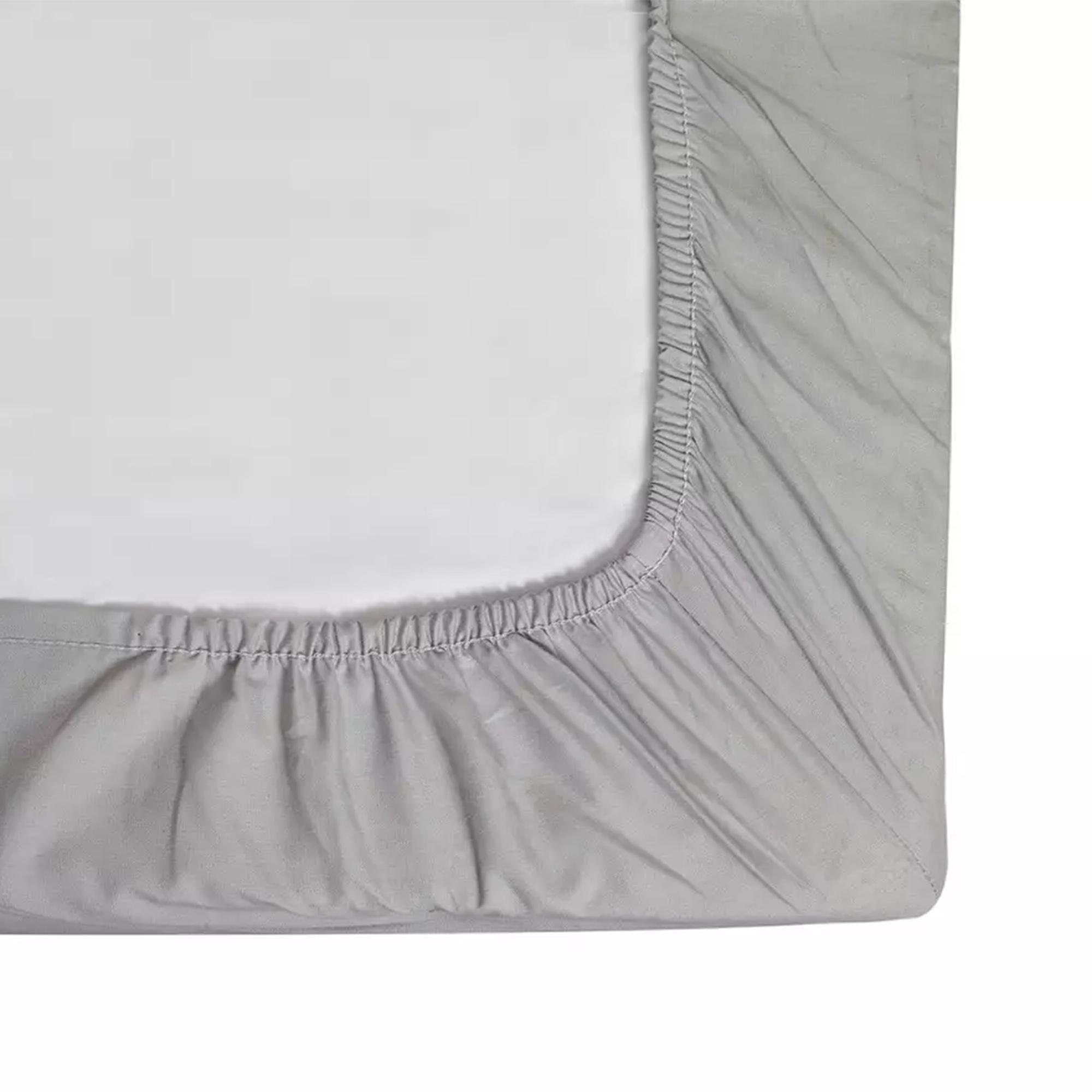 Habitat Cotton Rich 180 TC Dove Grey Fitted Sheet thumbnail 3