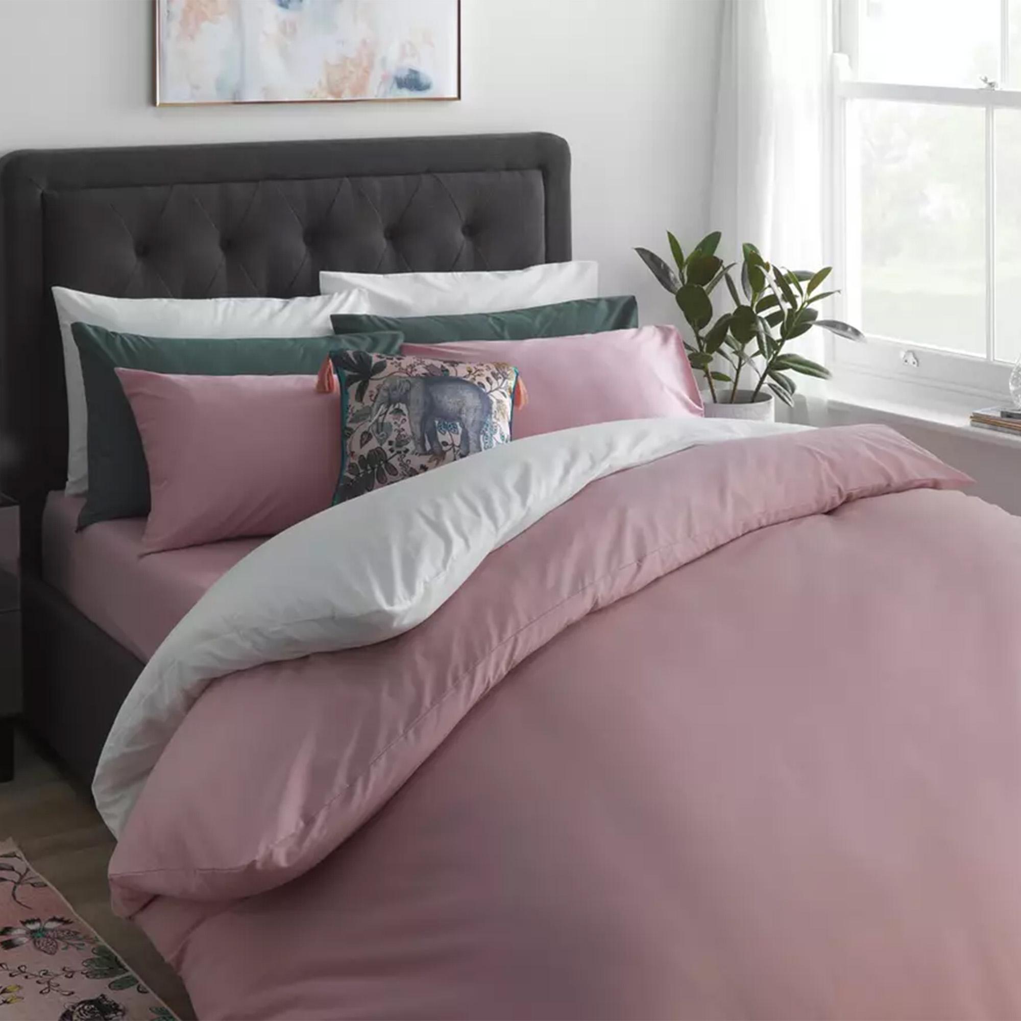 Habitat Cotton Rich 180 TC Pink Fitted Sheet thumbnail 4