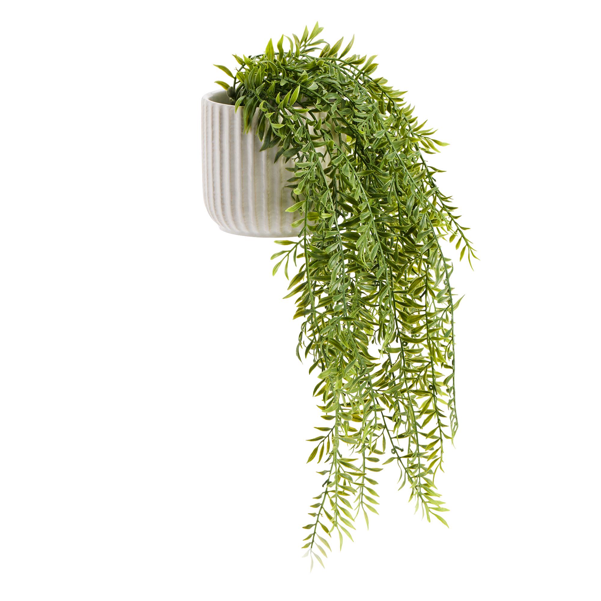 Sainsbury's Home Artificial Hanging Fern in Ceramic Pot