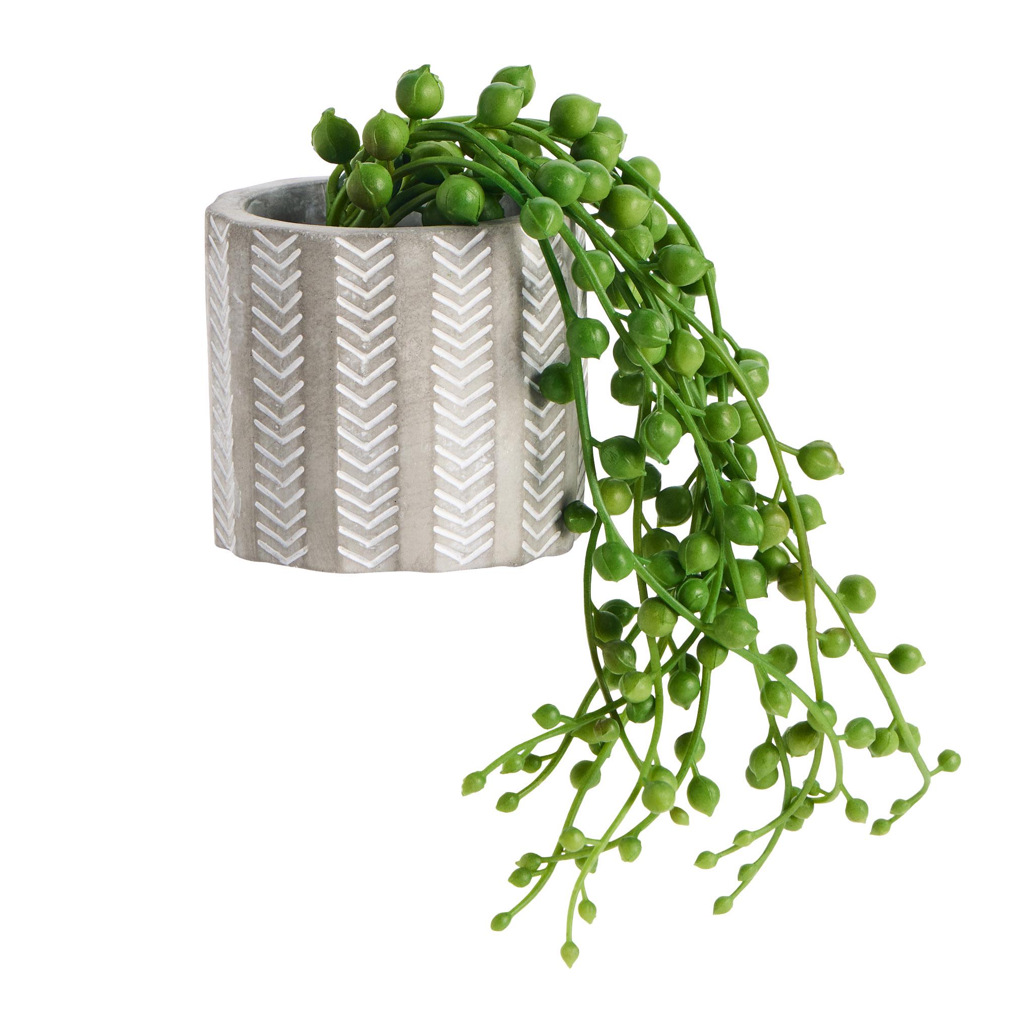 Sainsbury's Home Artificial String of Pearls Succulent in Cement Pot