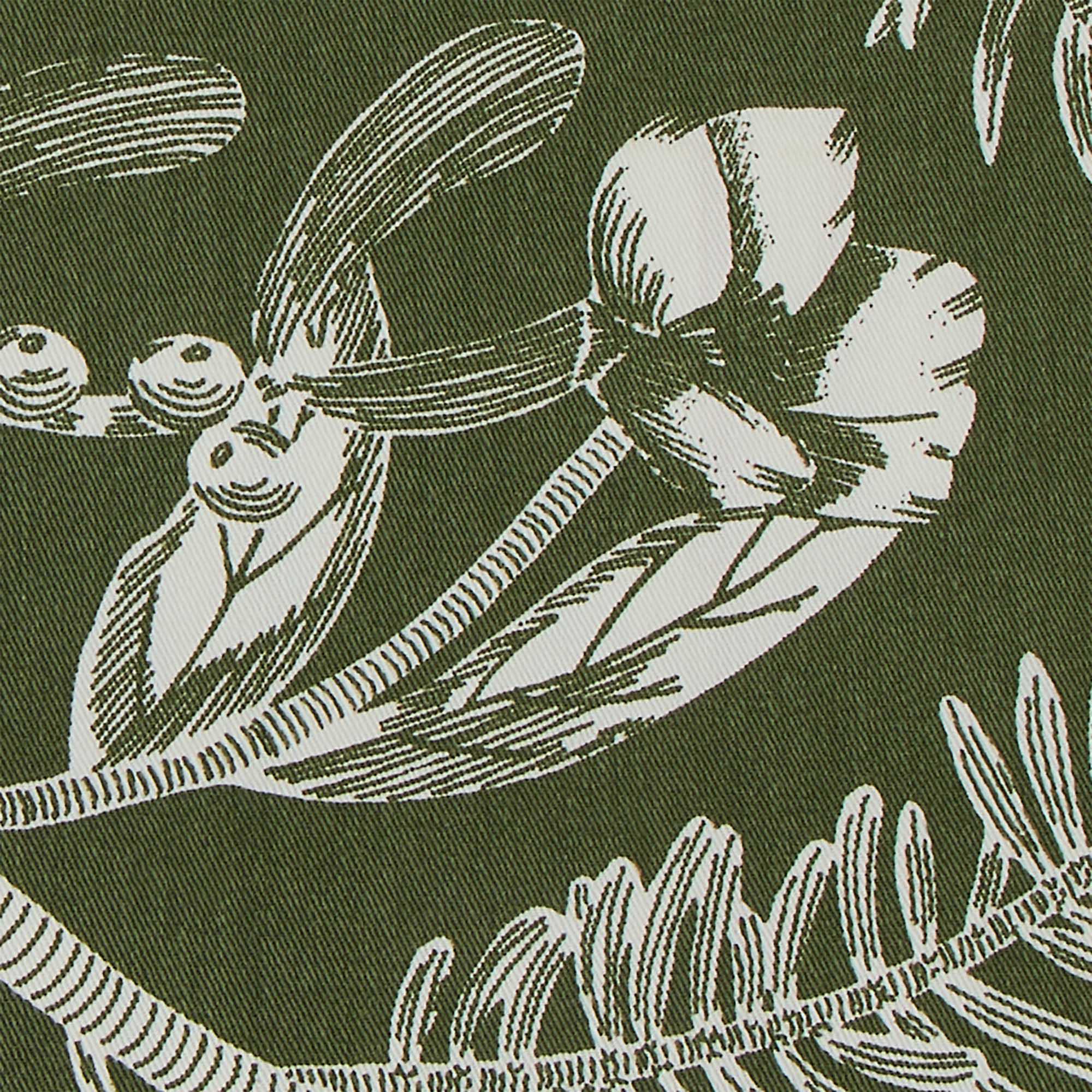 Habitat Floral & Stripe Reversible Cotton Table Runner - Green thumbnail 2