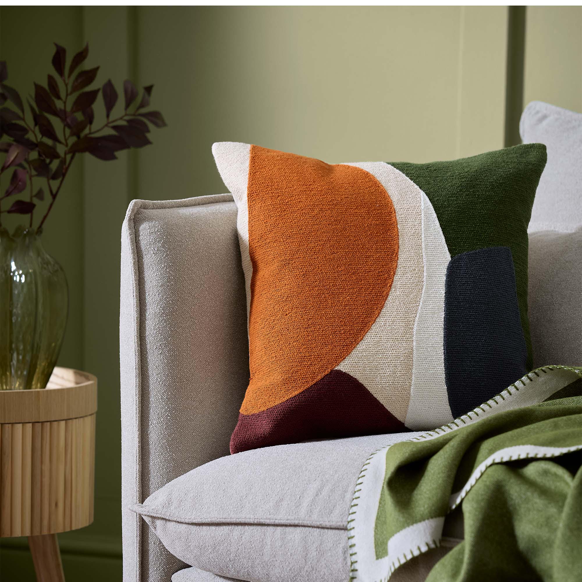 Habitat Autumn Abstract Crewel Cushion - 43x43 thumbnail 2