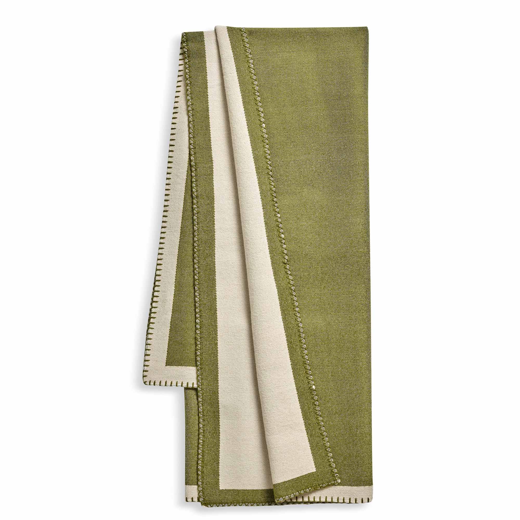 Habitat Blanket Stitch Throw - Green - 125x150