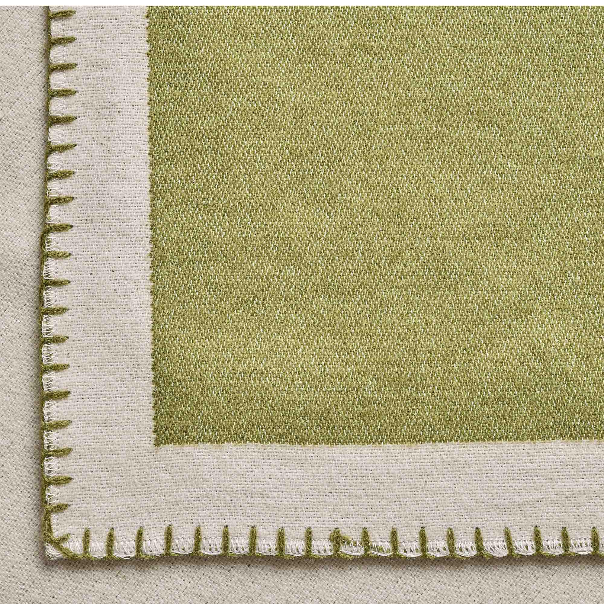 Habitat Blanket Stitch Throw - Green - 125x150 thumbnail 3