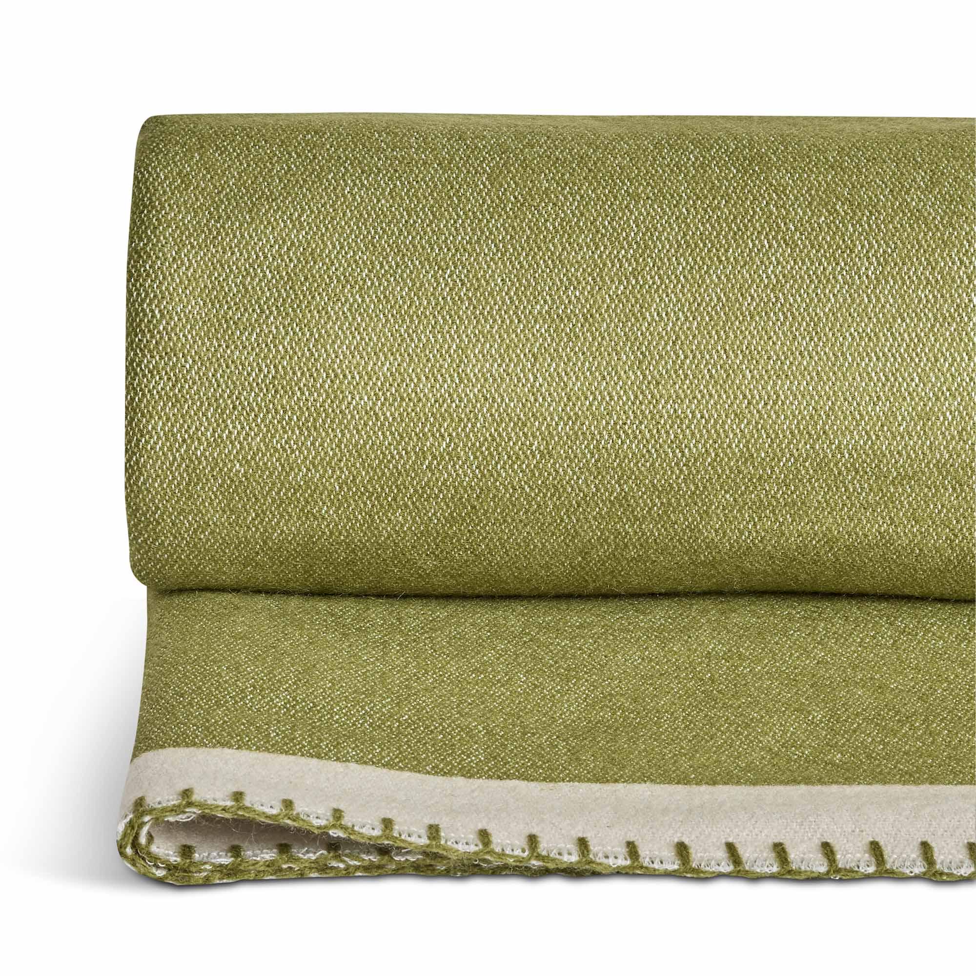 Habitat Blanket Stitch Throw - Green - 125x150 thumbnail 4