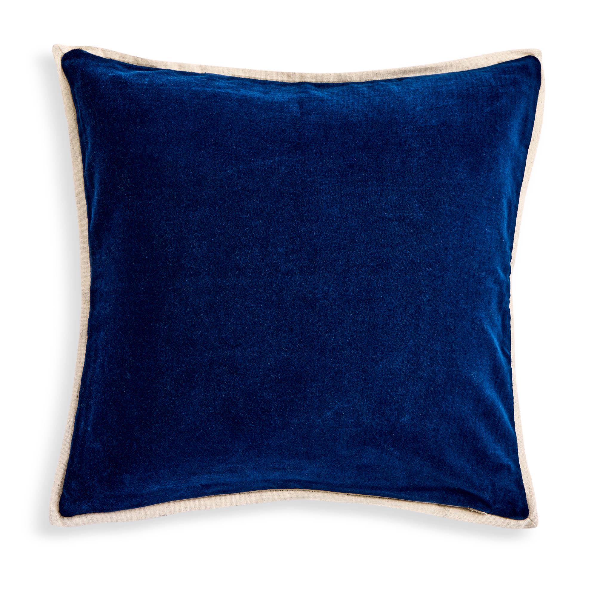Habitat Cotton Velvet Cushion - Navy - 43x43 thumbnail 3