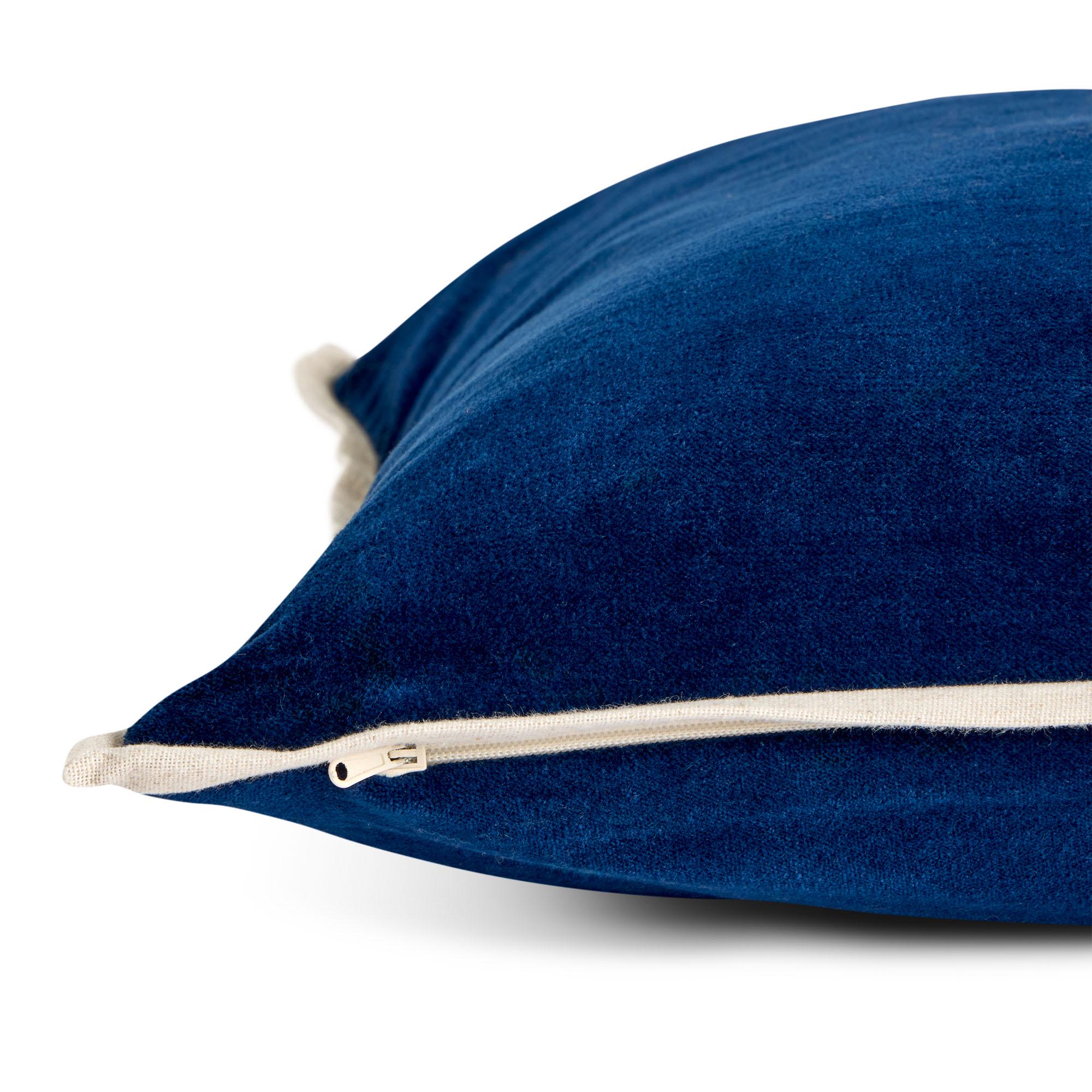 Habitat Cotton Velvet Cushion - Navy - 43x43 thumbnail 4