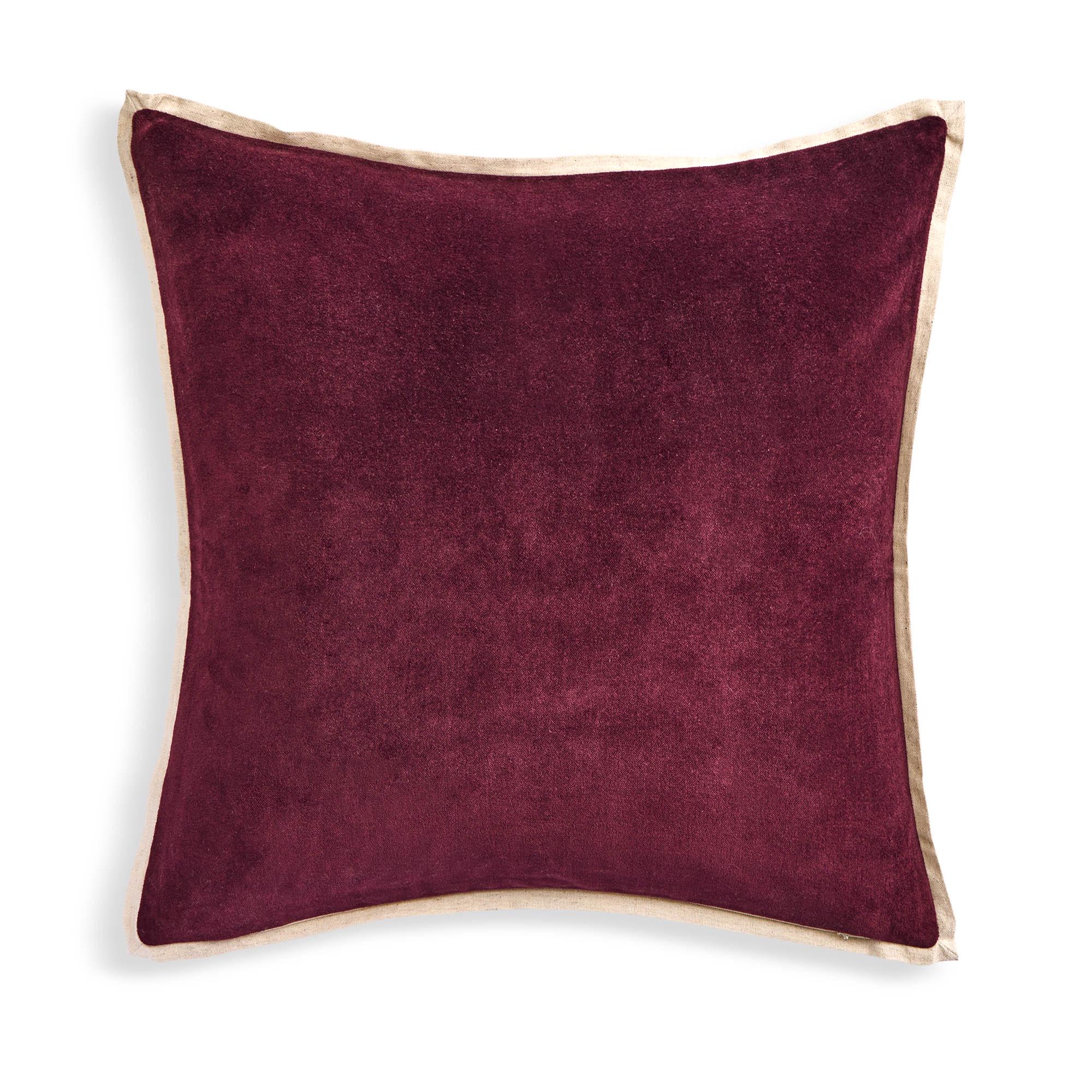 Habitat Cotton Velvet Cushion - Fig - 43x43 thumbnail 2