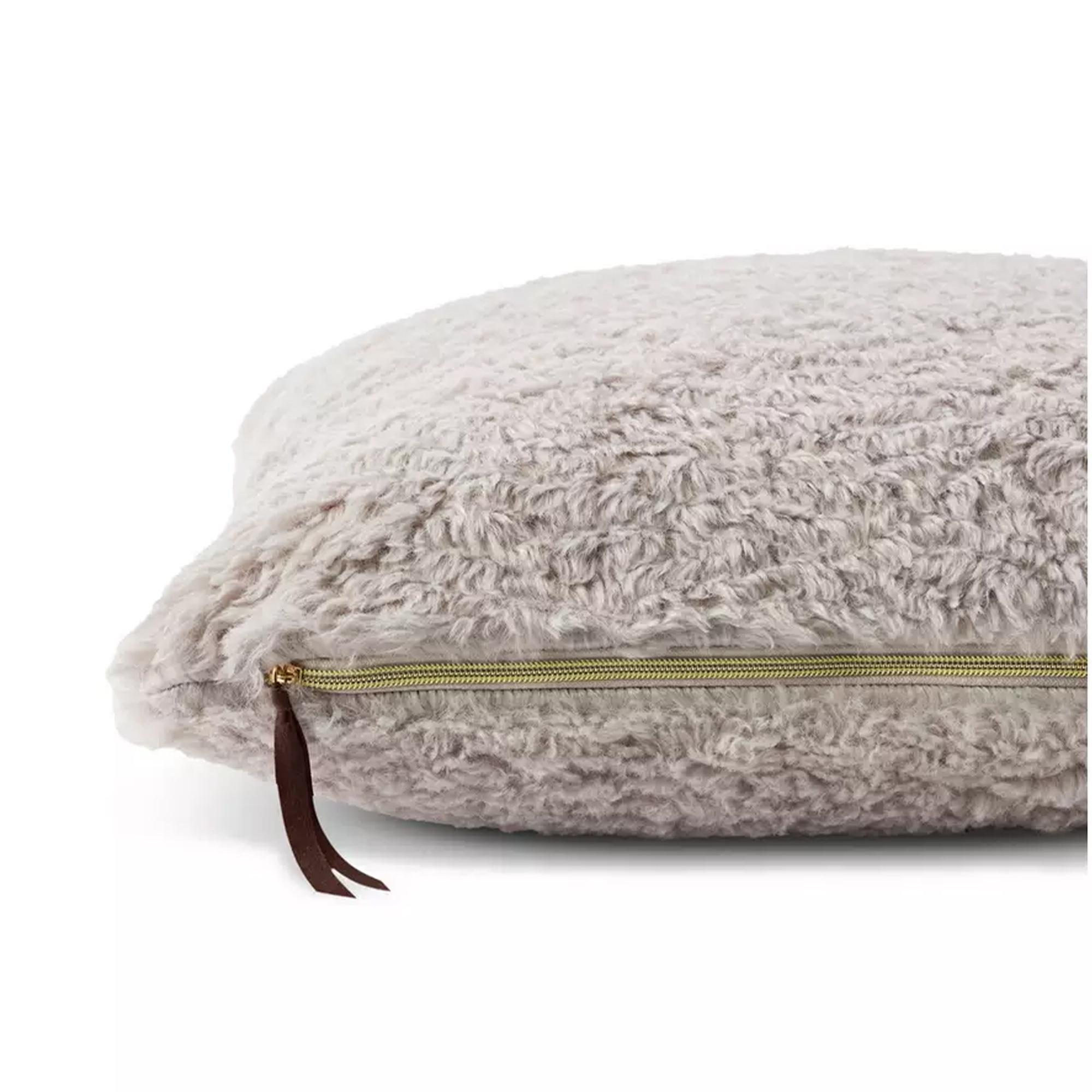 Habitat Faux Shearling Cushion - Grey - 55x40cm thumbnail 3