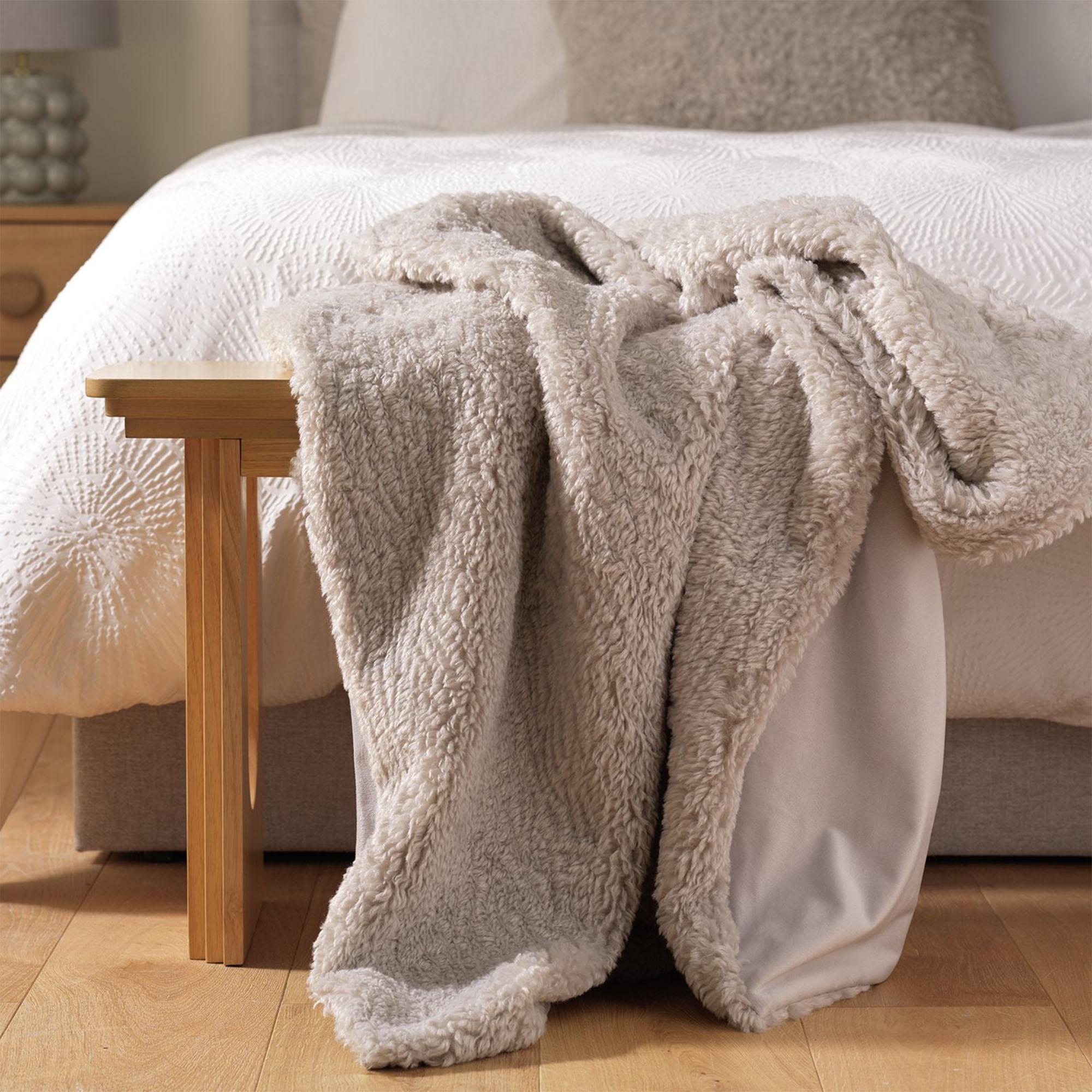 Habitat Shearling Throw - Grey - 15x200 thumbnail 2