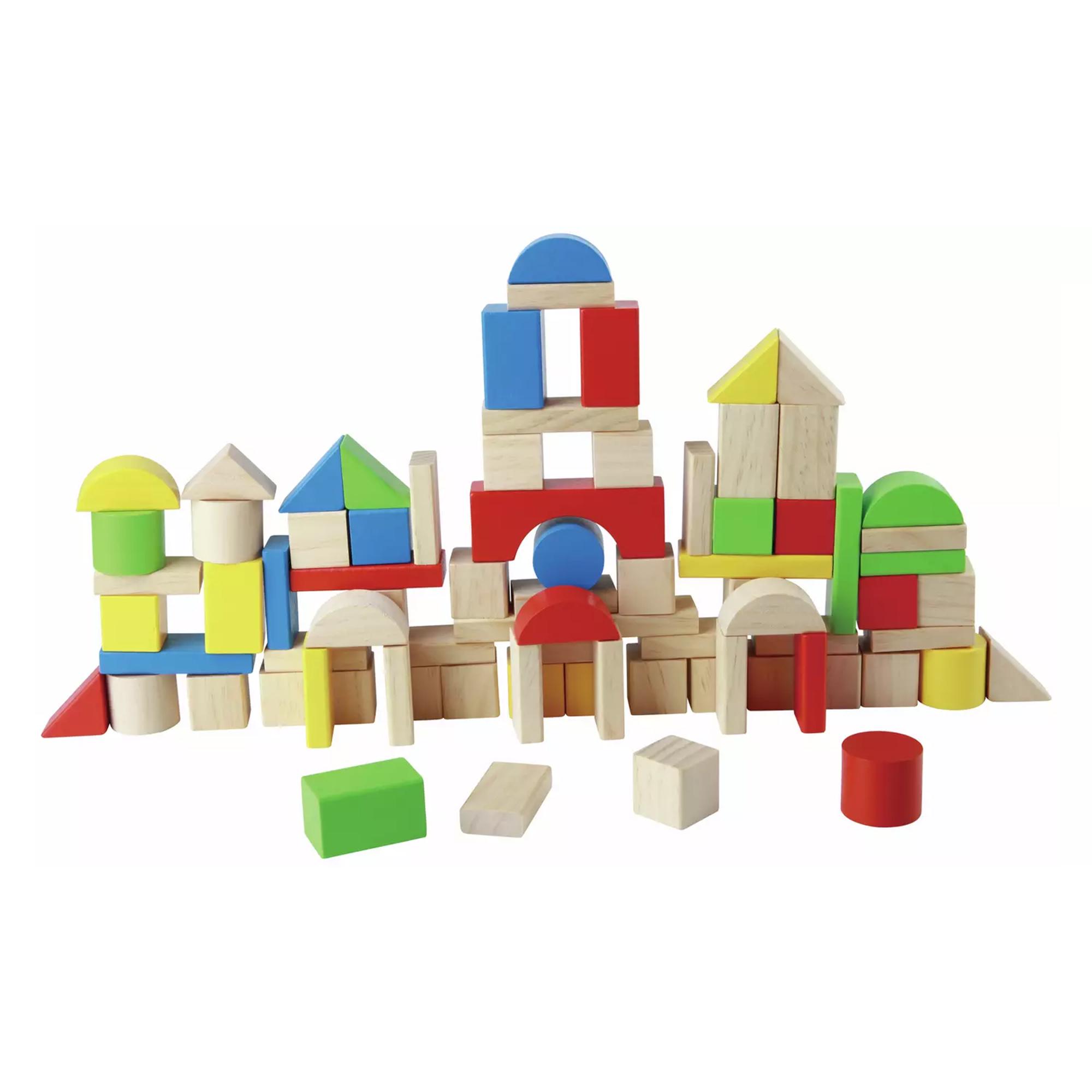 Chad Valley PlaySmart Wooden Block Set - 80 Pieces thumbnail 3