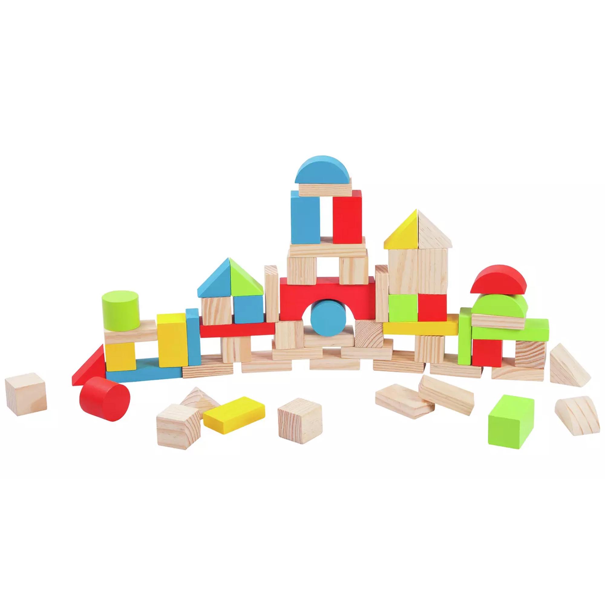 Chad Valley PlaySmart Wooden Block Set - 80 Pieces thumbnail 4