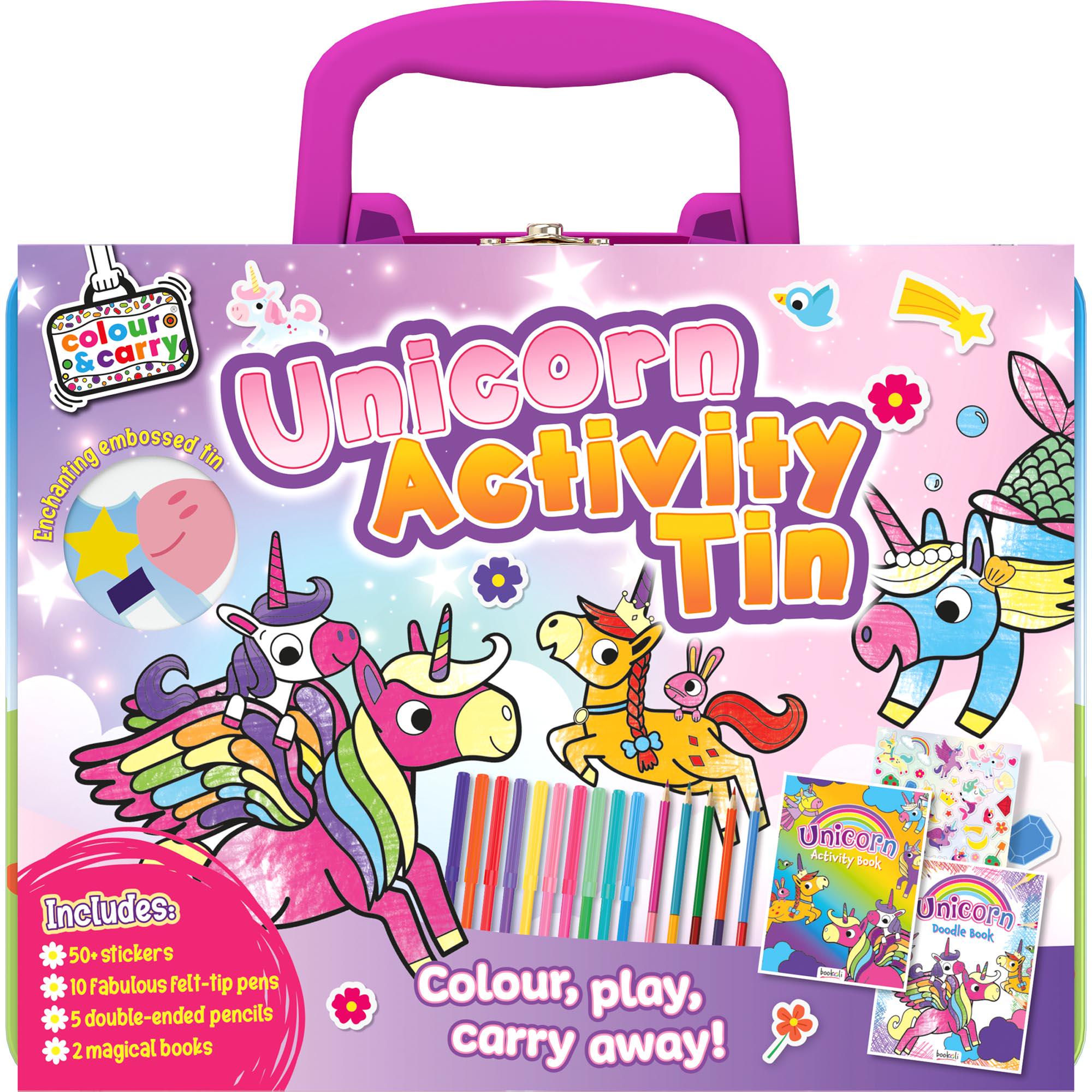 Bookoli Tin Activity Cases: Unicorn Activity Tin