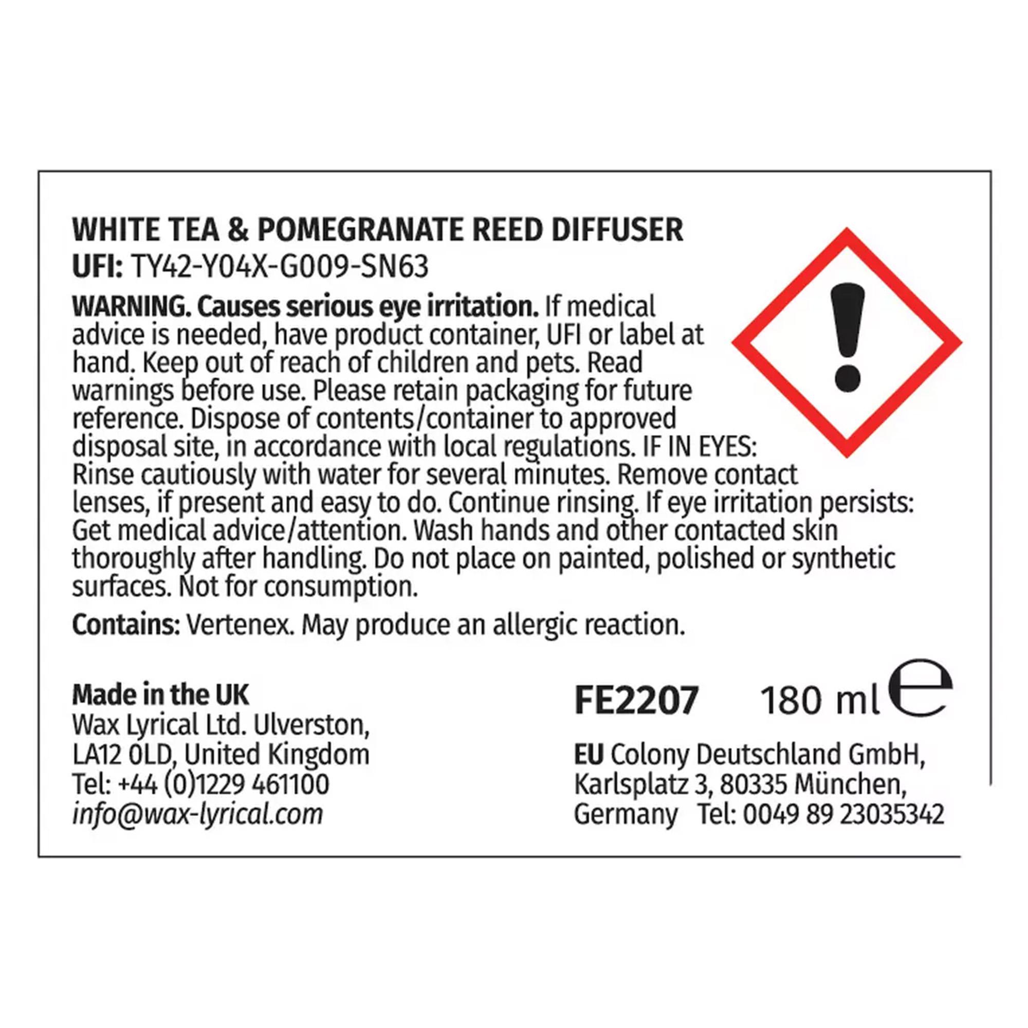 Wax Lyrical 180ml Fired Earth Diffuser - White Tea & Pomegranate thumbnail 4