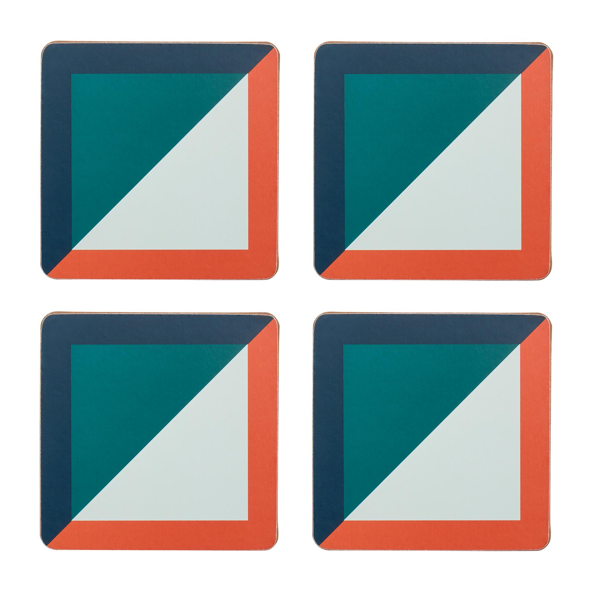 Habitat Pack of 4 Geo Cube Corkback Coasters