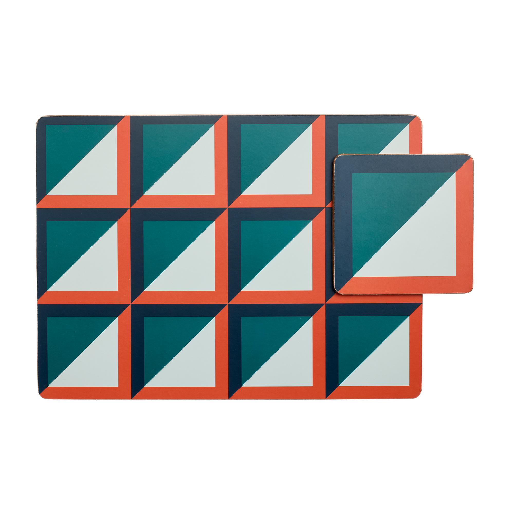 Habitat Pack of 4 Geo Cube Printed Corkback Placemats