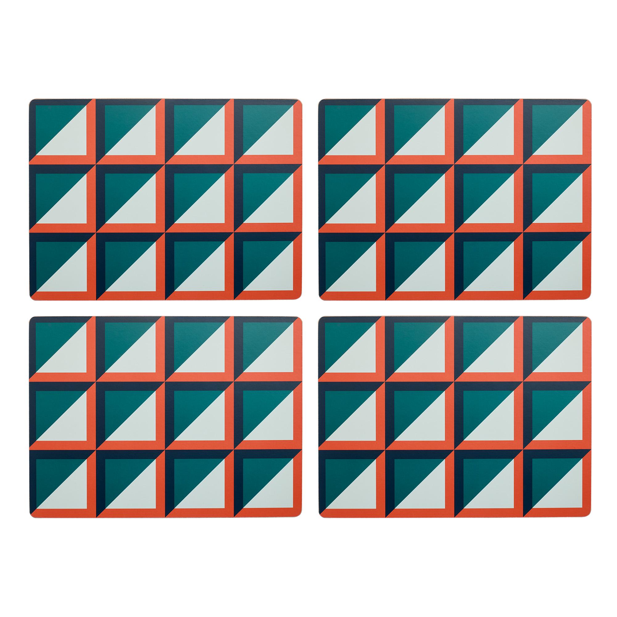 Habitat Pack of 4 Geo Cube Printed Corkback Placemats thumbnail 3