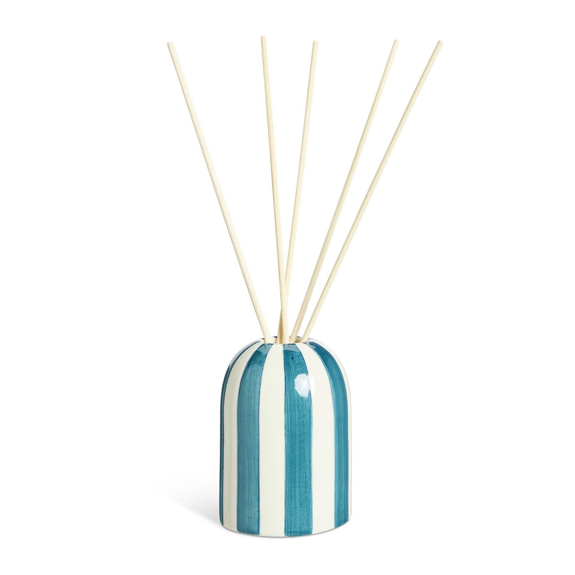 Habitat Stripe Rock Salt & Cedar Ceramic Large Diffuser - Blue