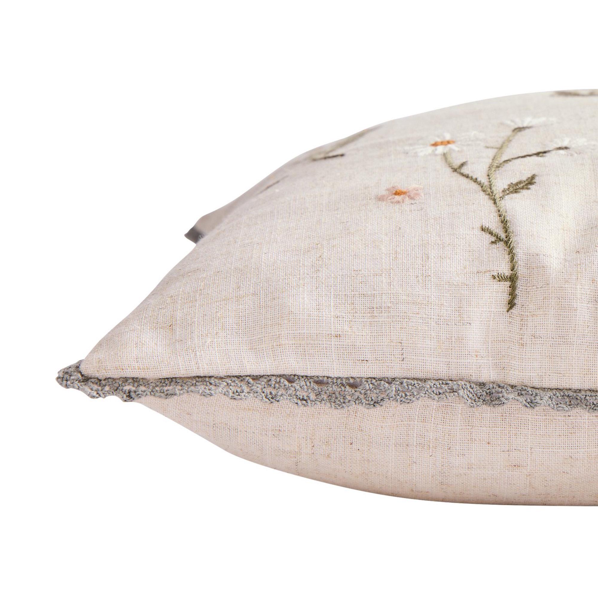 Sainsbury's Home Floral Stems Embroidered Cushion - 43x43 thumbnail 4
