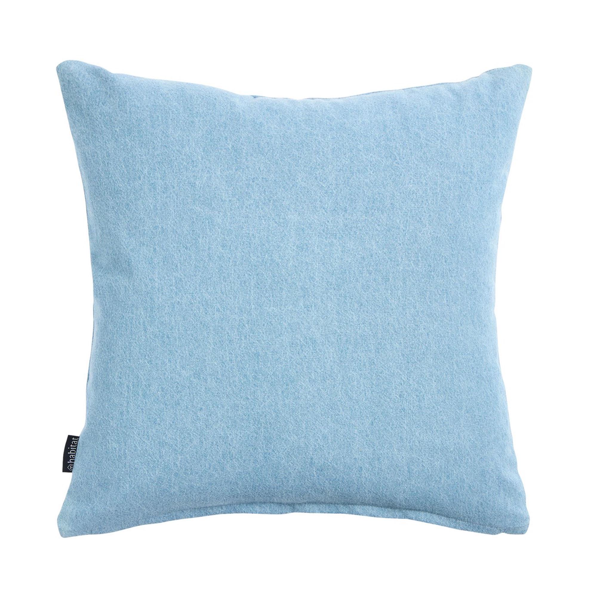 Habitat Folk Floral Stitch Denim Cushion - 43x43 thumbnail 2