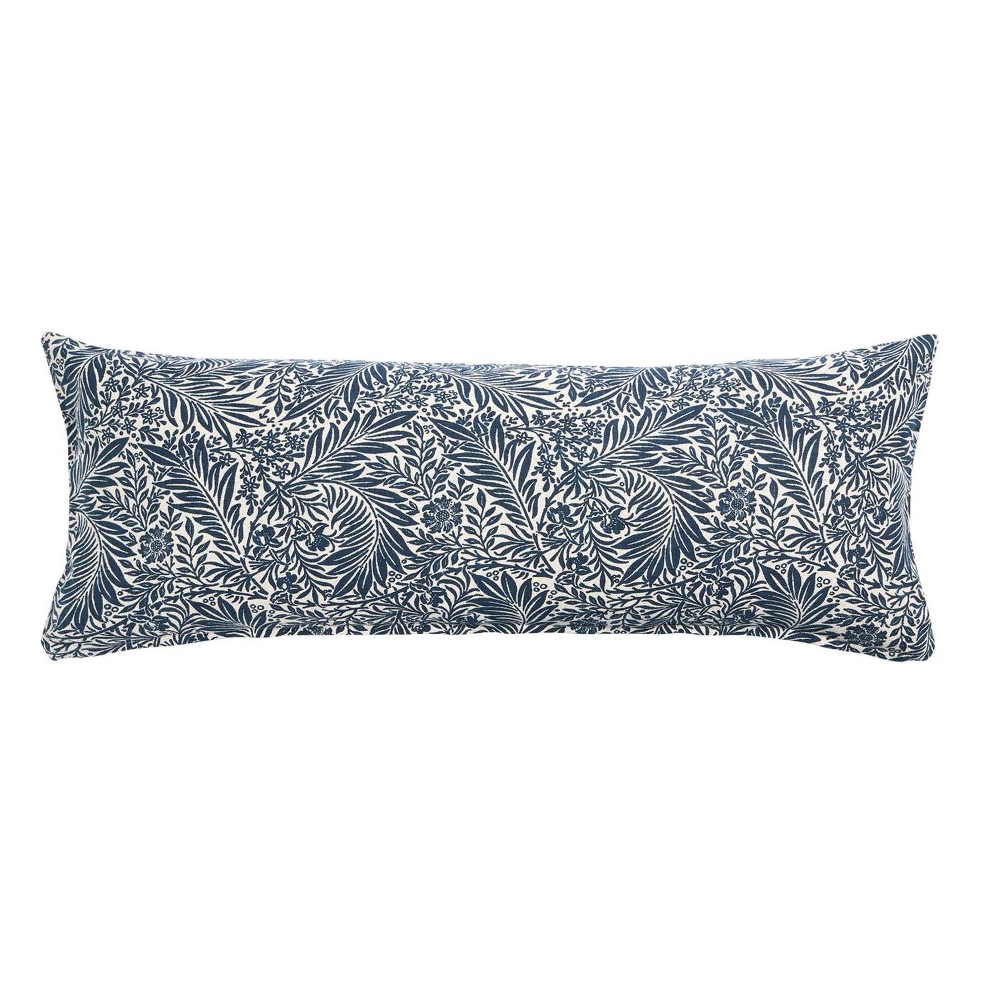 Sainsbury's Home Lino Floral Lumbar Cushion - Navy - 30x80