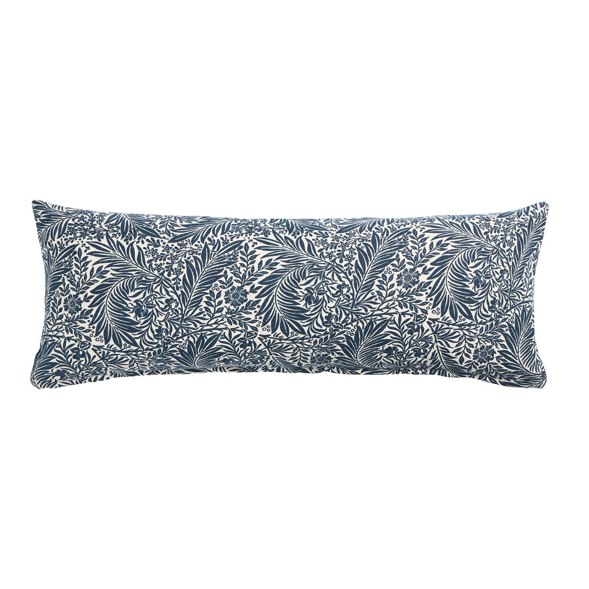 Sainsbury's Home Lino Floral Lumbar Cushion - Navy - 30x80 thumbnail 2