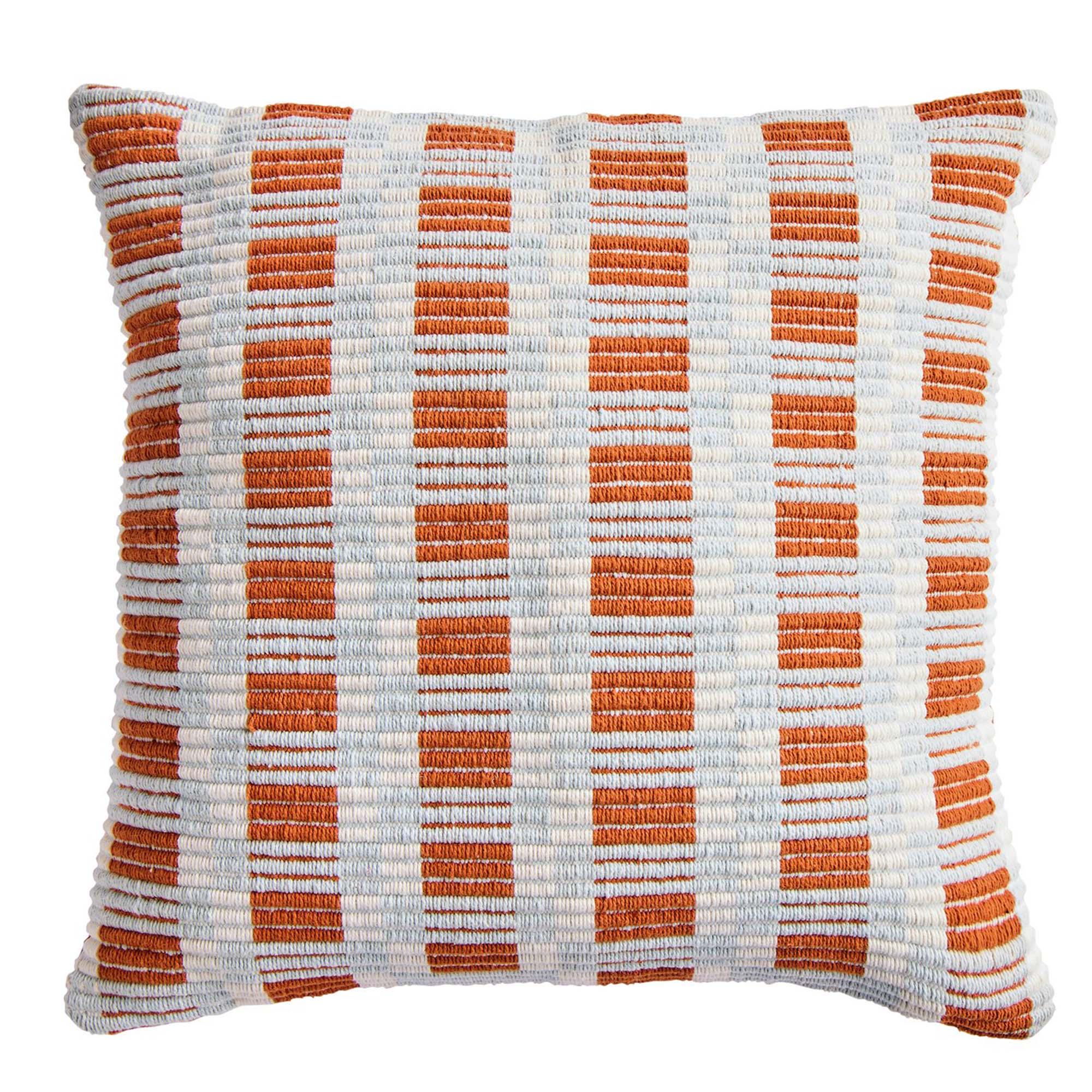 Habitat Mid Century Woven Cushion - 43x43 - Blue & Rust