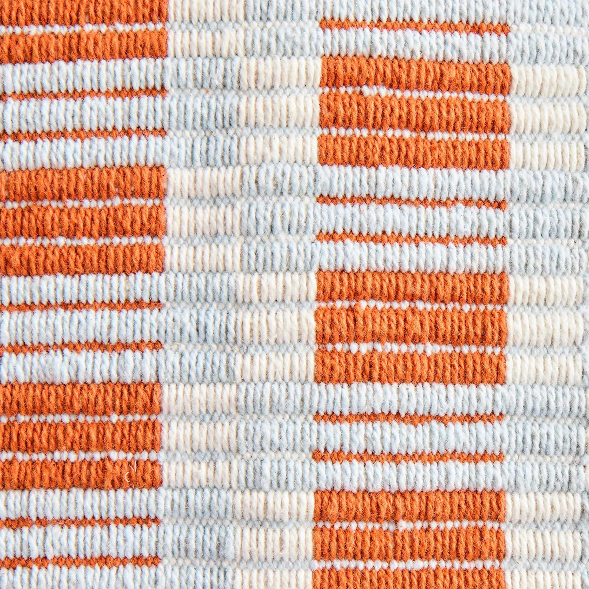 Habitat Mid Century Woven Cushion - 43x43 - Blue & Rust thumbnail 2
