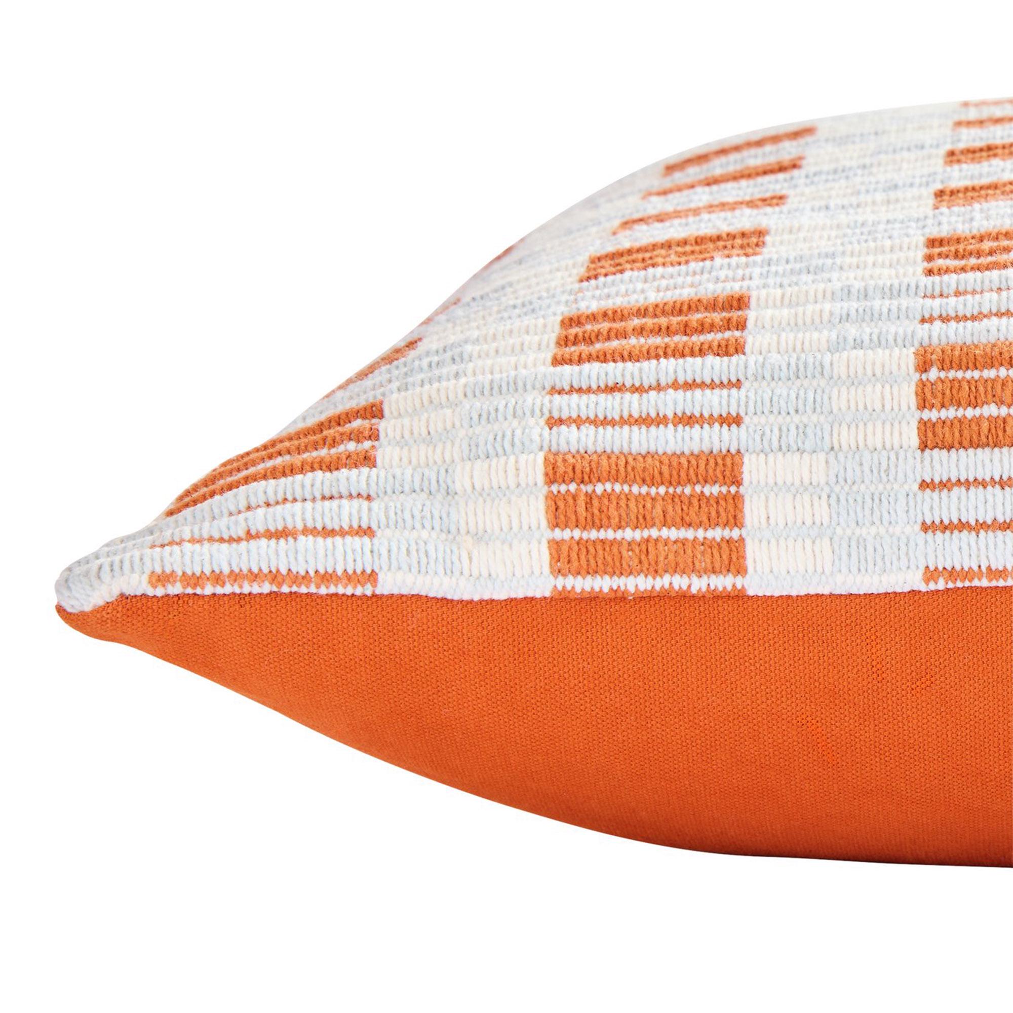 Habitat Mid Century Woven Cushion - 43x43 - Blue & Rust thumbnail 4
