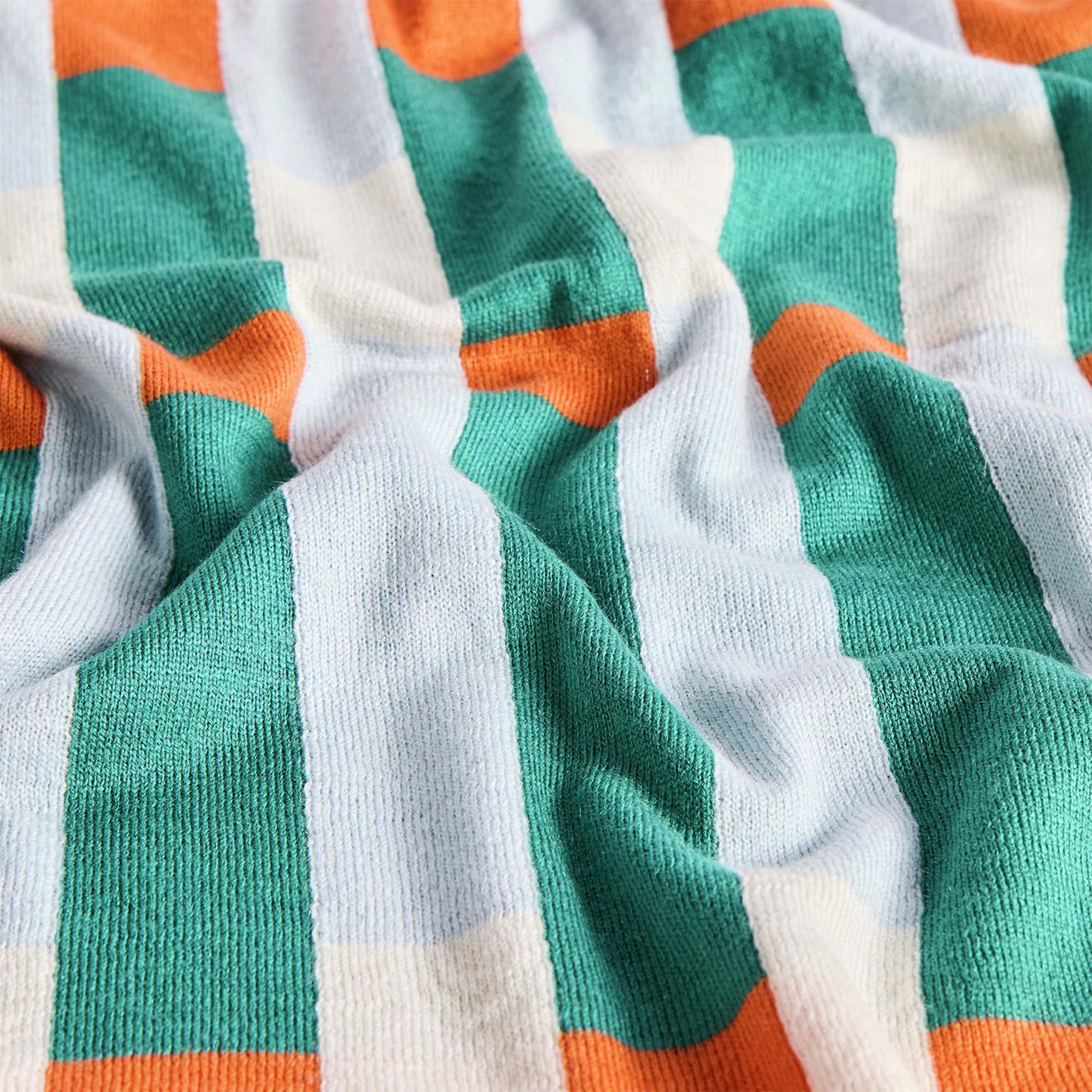 Habitat Mid Century Knitted Throw - Blue & Rust - 125x150 thumbnail 3