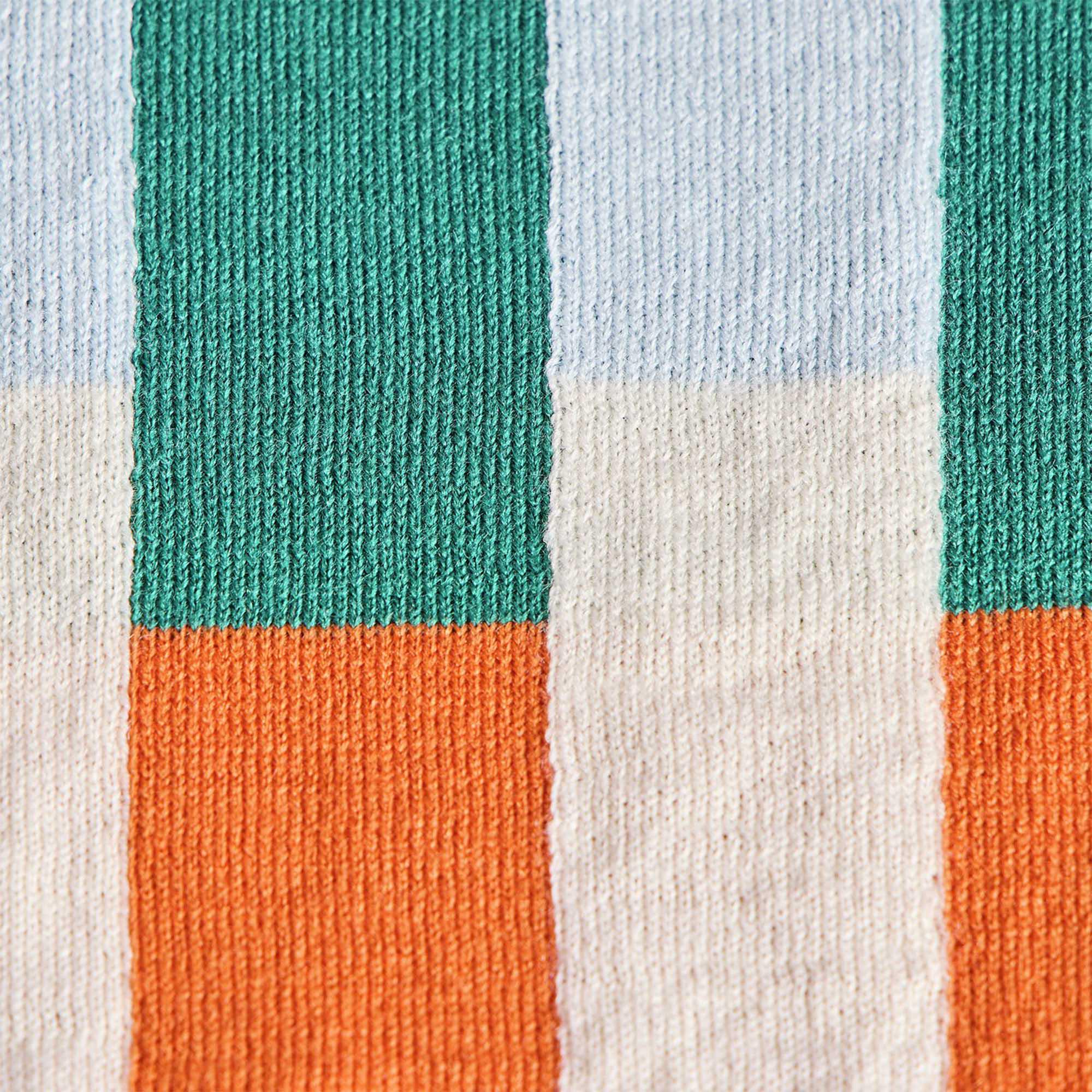 Habitat Mid Century Knitted Throw - Blue & Rust - 125x150 thumbnail 5