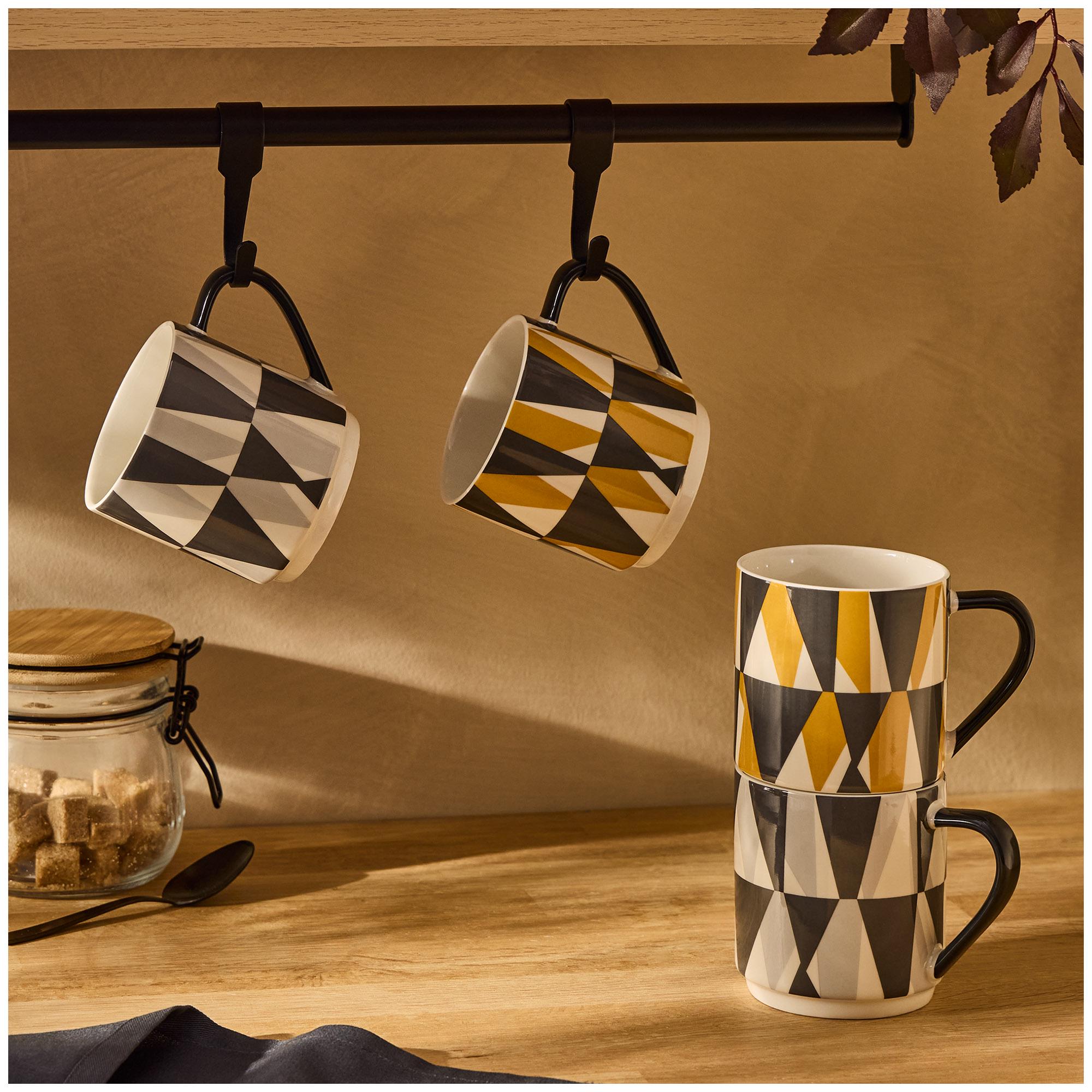 Sainsbury's Home Stacking Geo Triangles Mug Assortment thumbnail 5