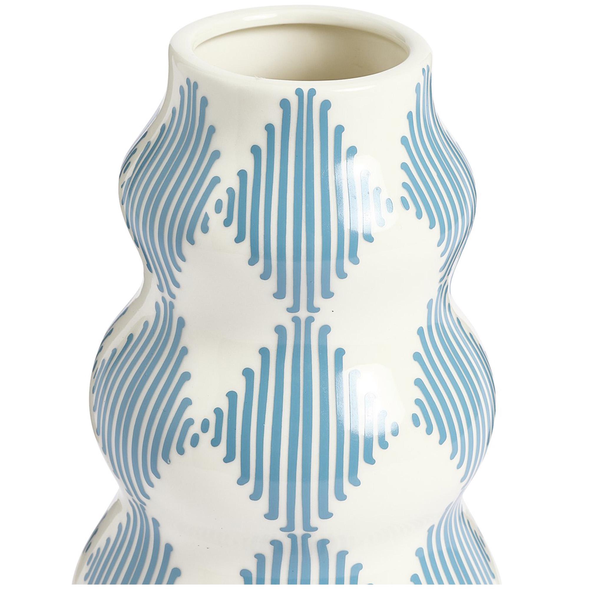 Habitat Harlequin Ceramic Wiggle Vase - Blue thumbnail 2