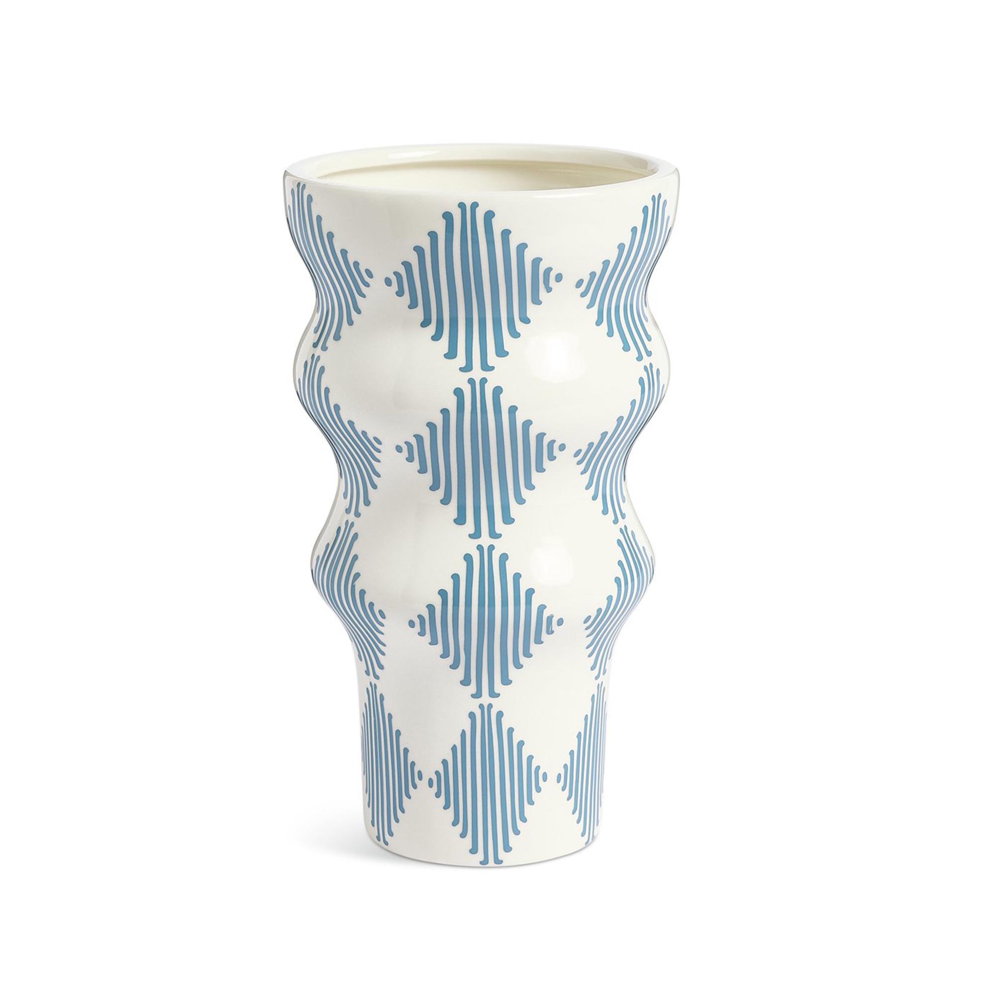 Habitat Harlequin Ceramic Flared Vase - Blue