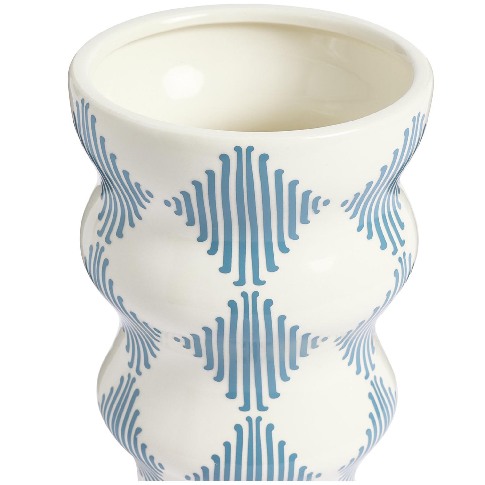 Habitat Harlequin Ceramic Flared Vase - Blue thumbnail 3