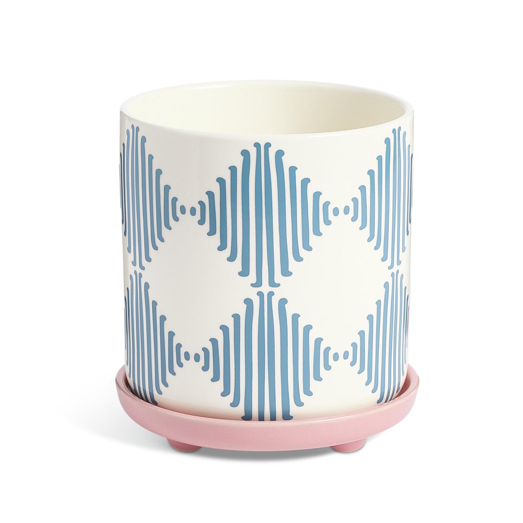 Habitat Harlequin Ceramic Planter With Saucer