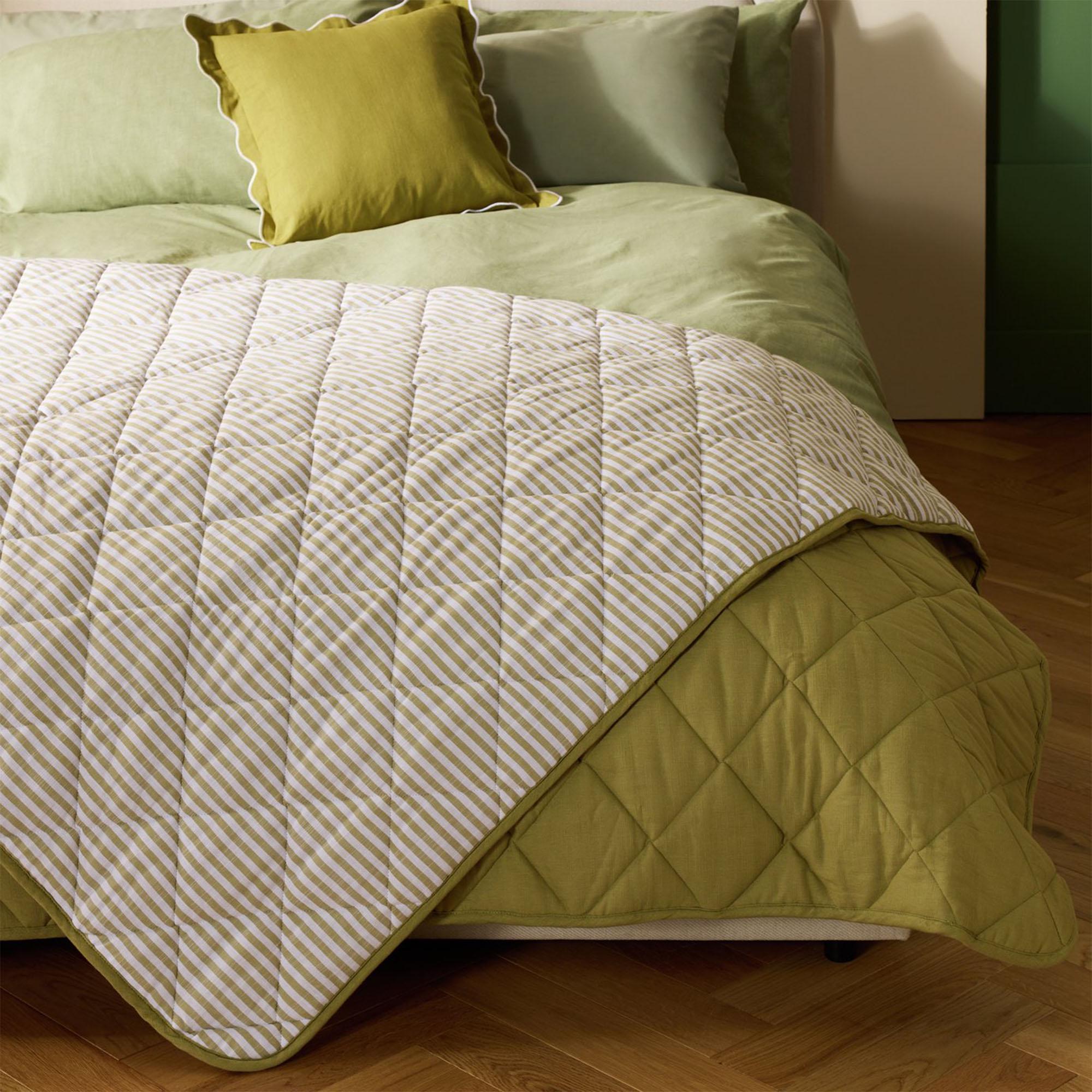 Habitat Yarn Dye Striped Bedding Set - Olive Green
