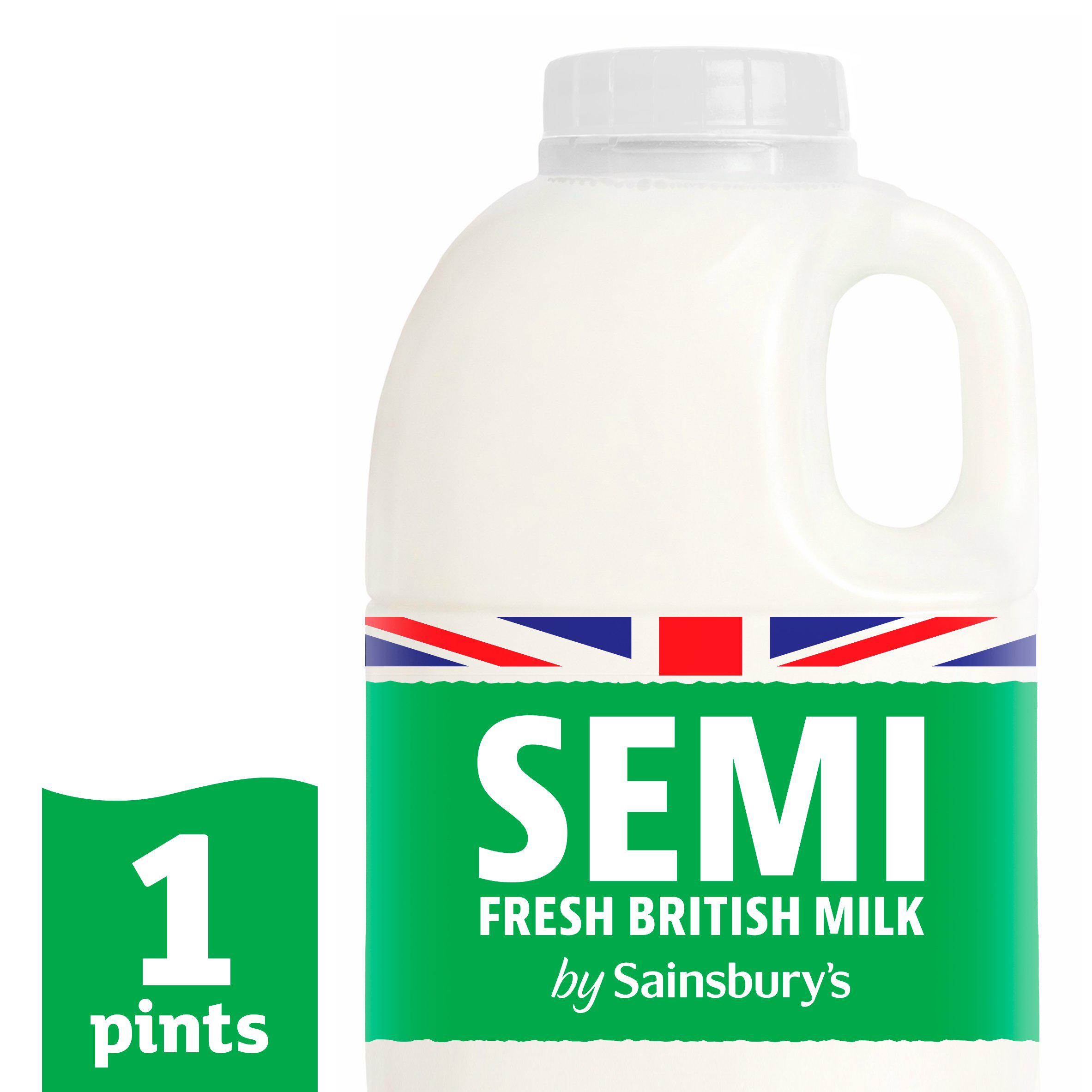 Sainsbury's British Semi Skimmed Milk 1 Pint