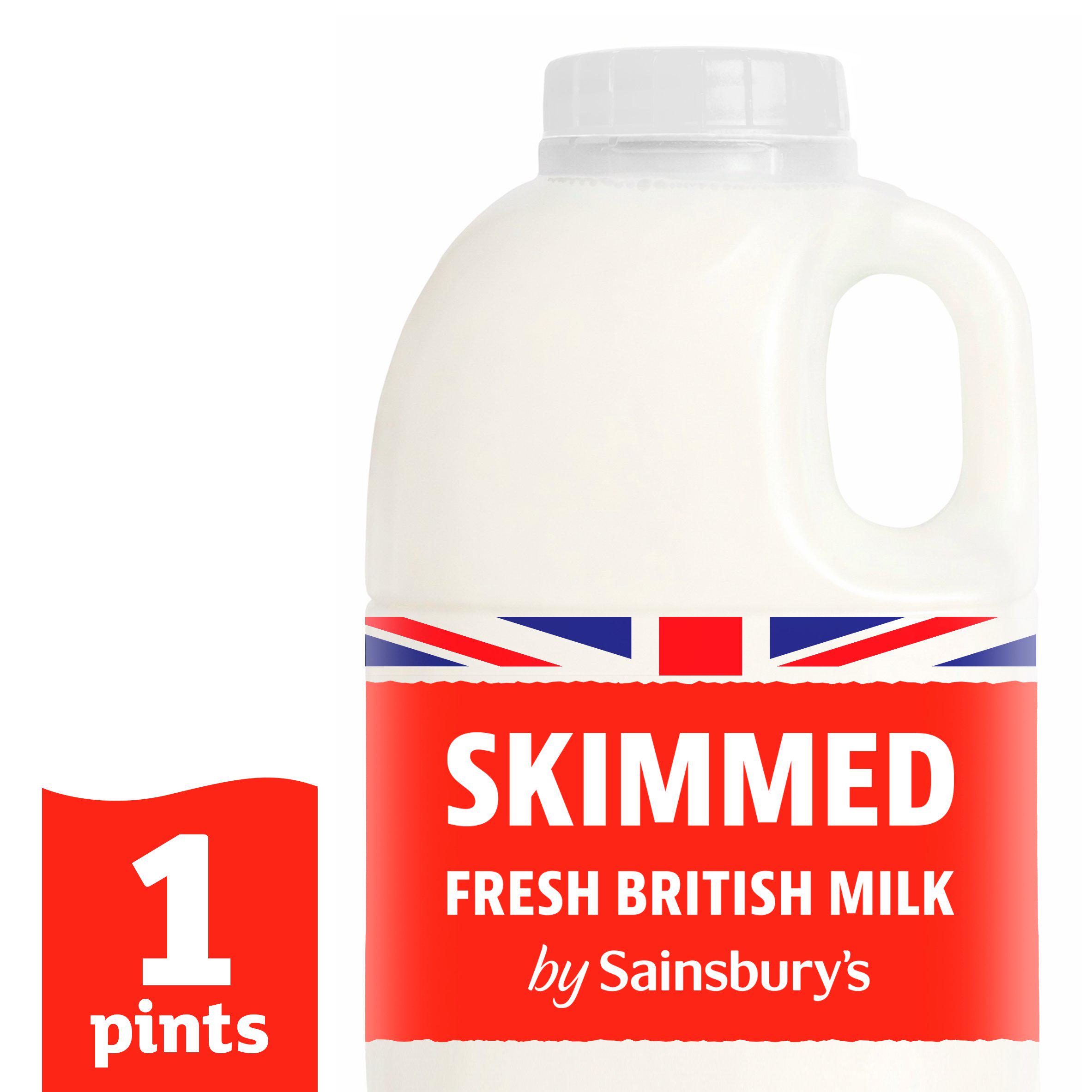 Sainsbury's British Skimmed Milk 568ml (1 pint)
