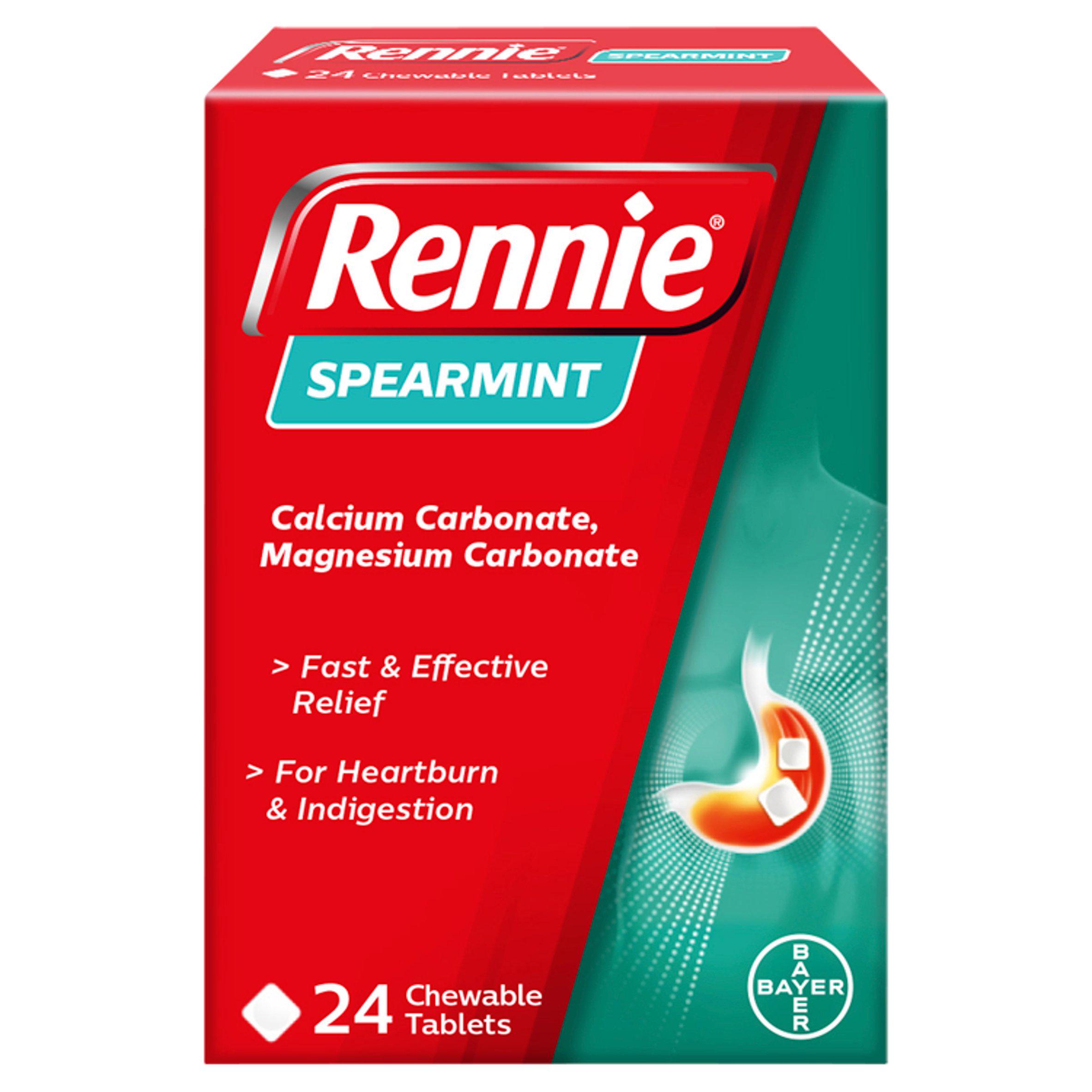 Rennie Spearmint Heartburn & Indigestion Relief Tablets x24