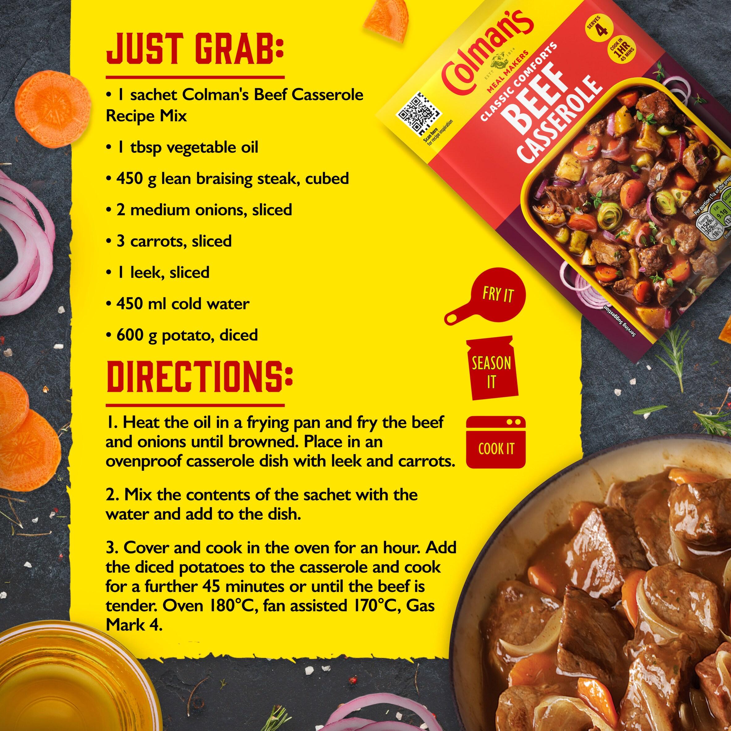 Colman's Recipe Mix Beef Casserole 40g thumbnail 3