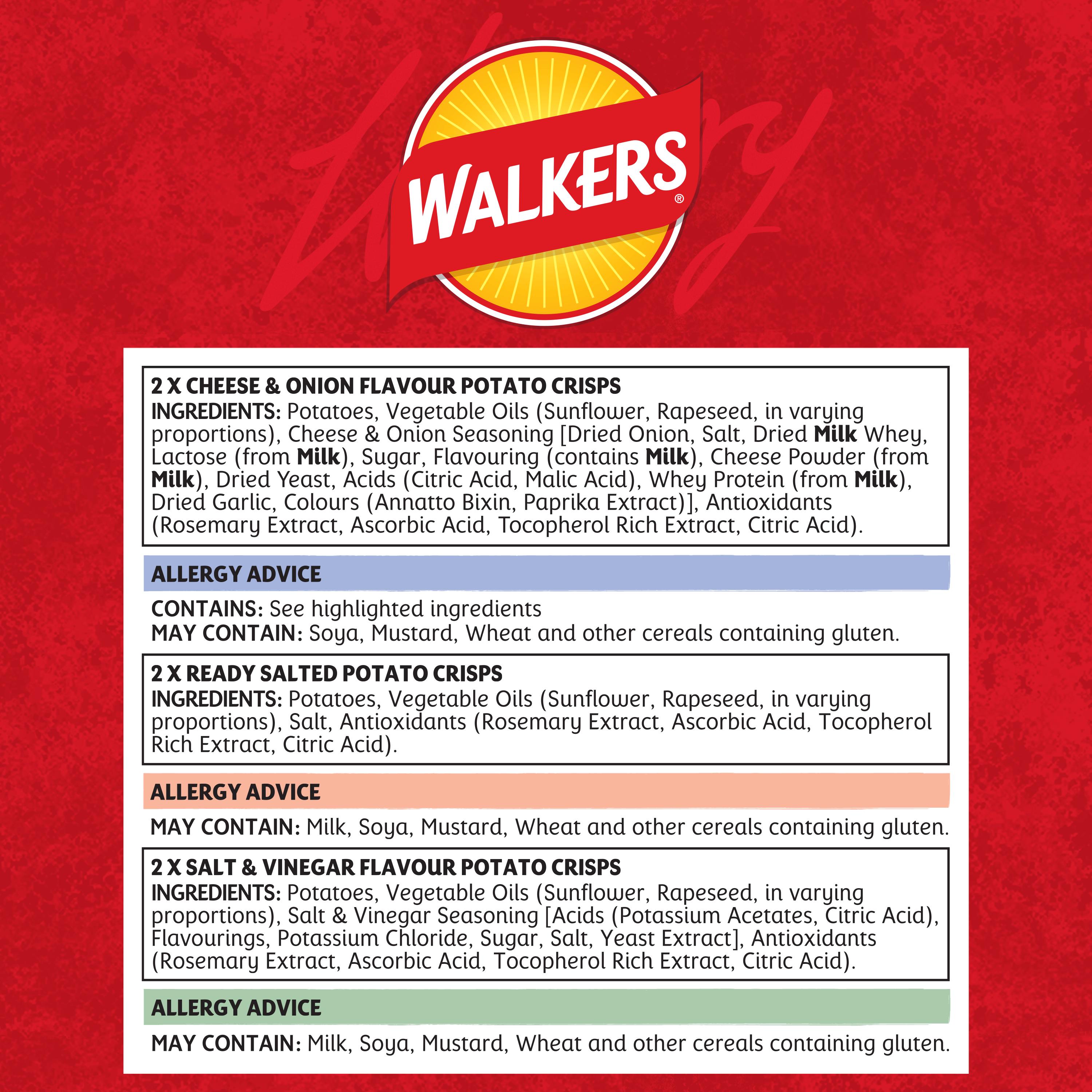 Walkers Classic Variety Multipack Crisps 6x25g thumbnail 4