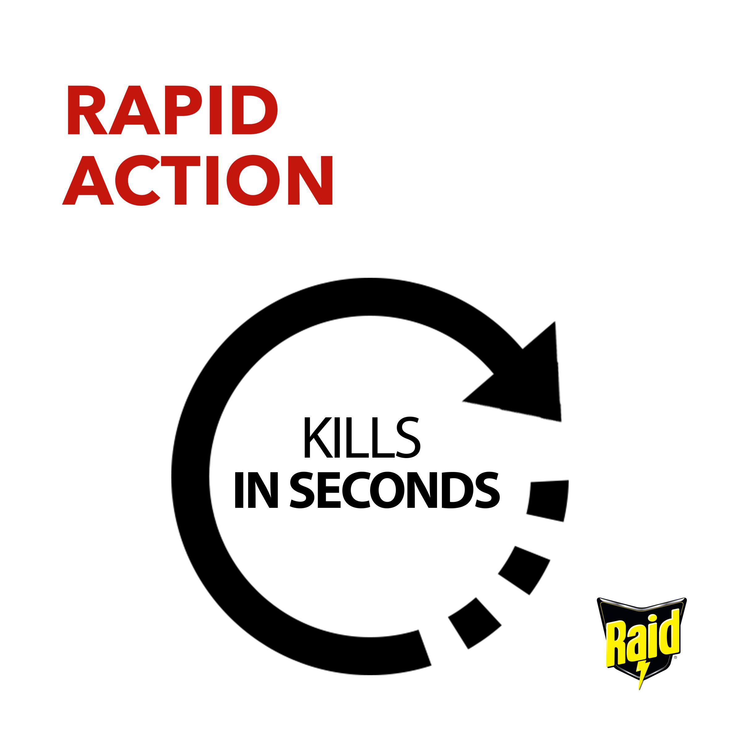 Raid Rapid Action Wasp Mosquito & Fly Killer Aerosol Spray 300ml thumbnail 5