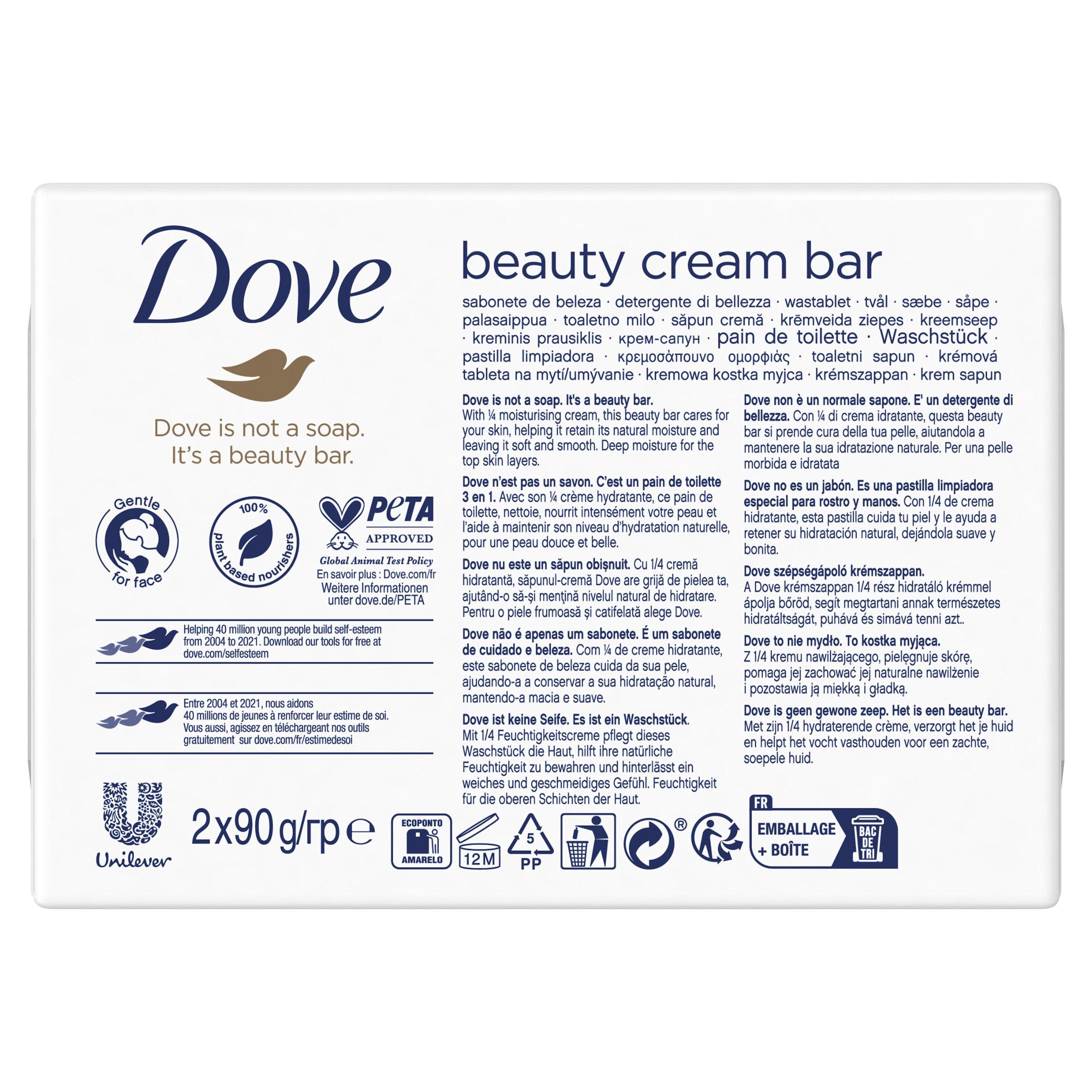 Dove 2 x 90g Original Beauty Bar Cream Soap thumbnail 6
